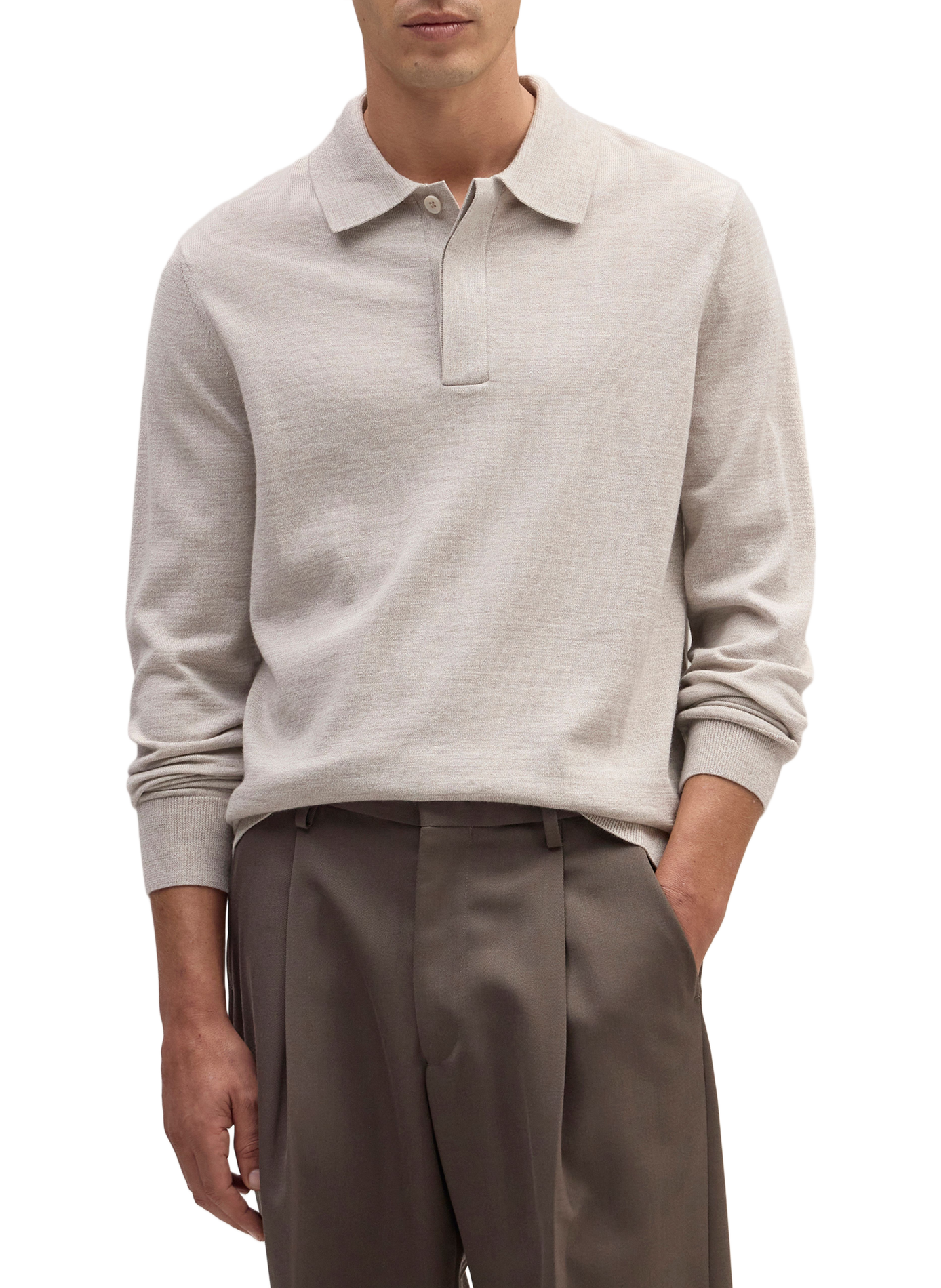 Emerson cotton knit polo sweater NN.07 Beige