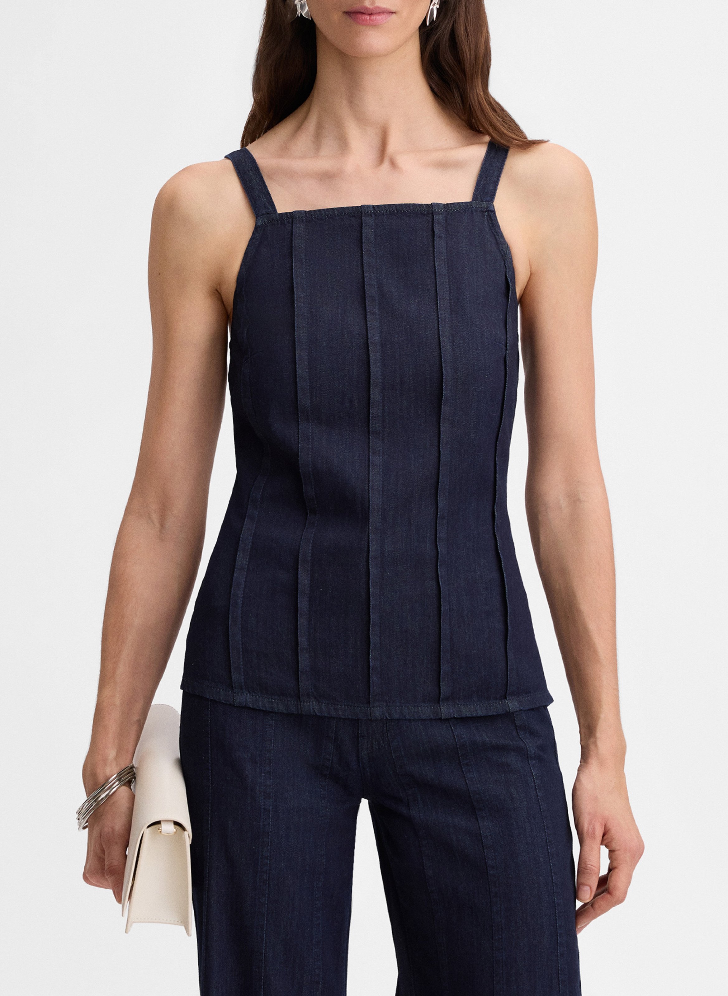 Top droit en coton divena SIMORRA Bleu