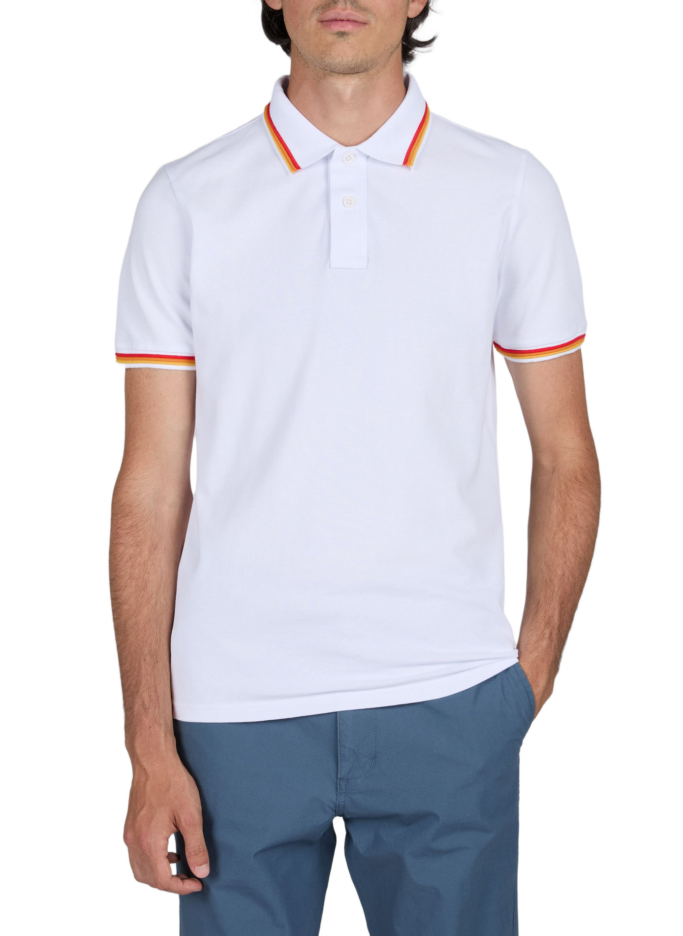 Cotton-blend polo shirt SUNDEK White