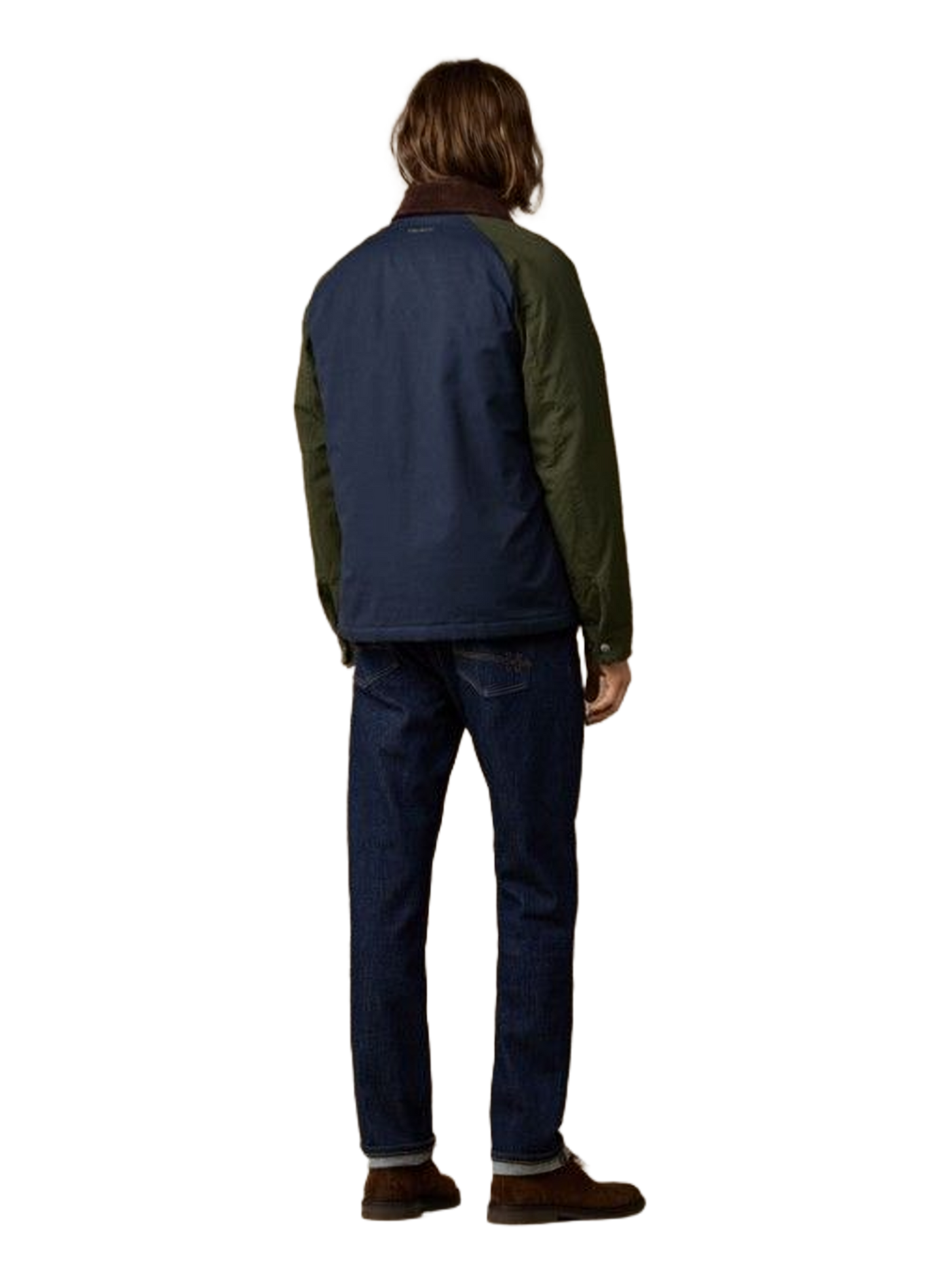 Straight-cut jacket with a ribbed collar in a cotton blend HACKETT Blue