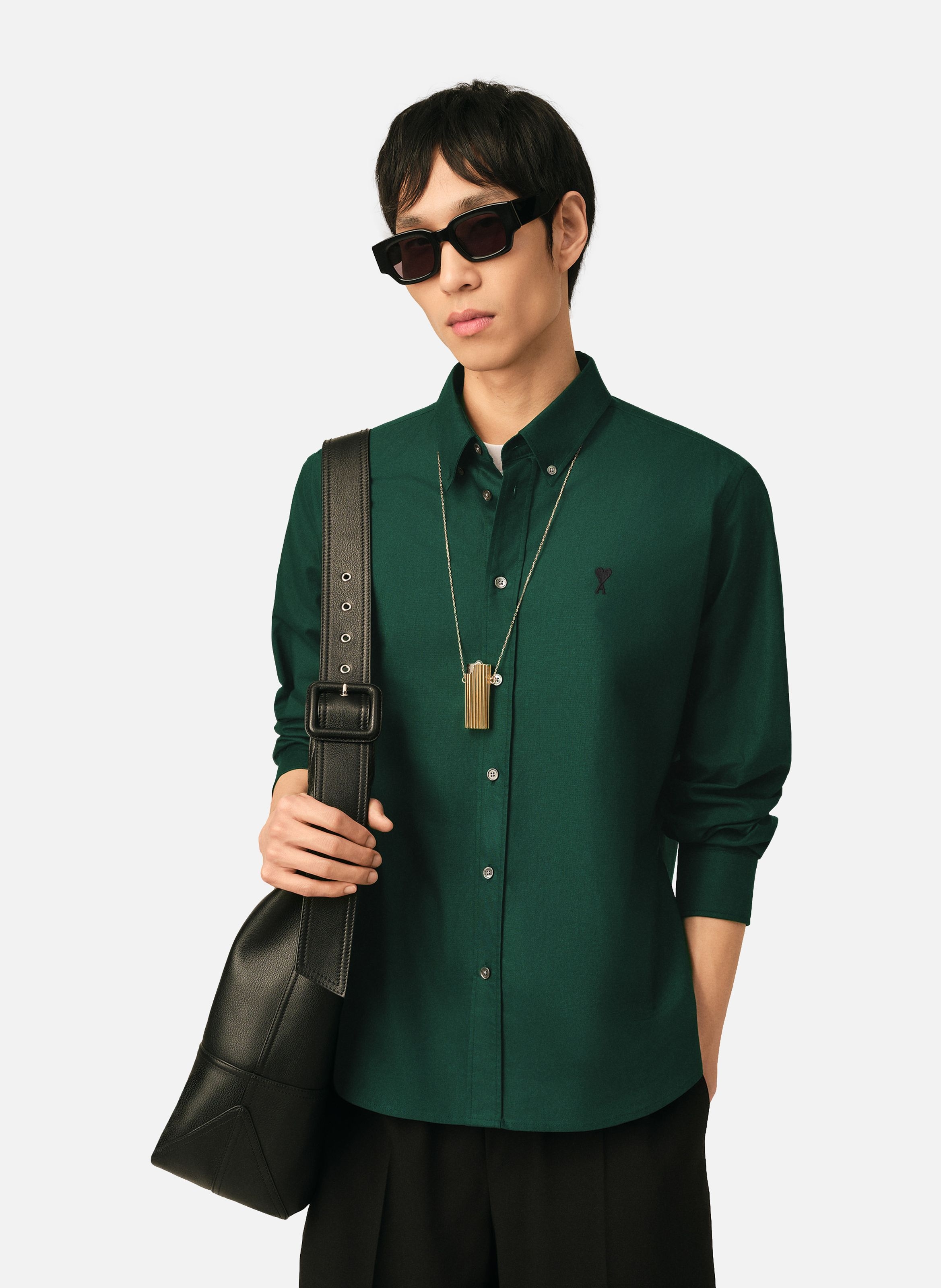 Chemise en coton ami de coeur AMI PARIS Vert