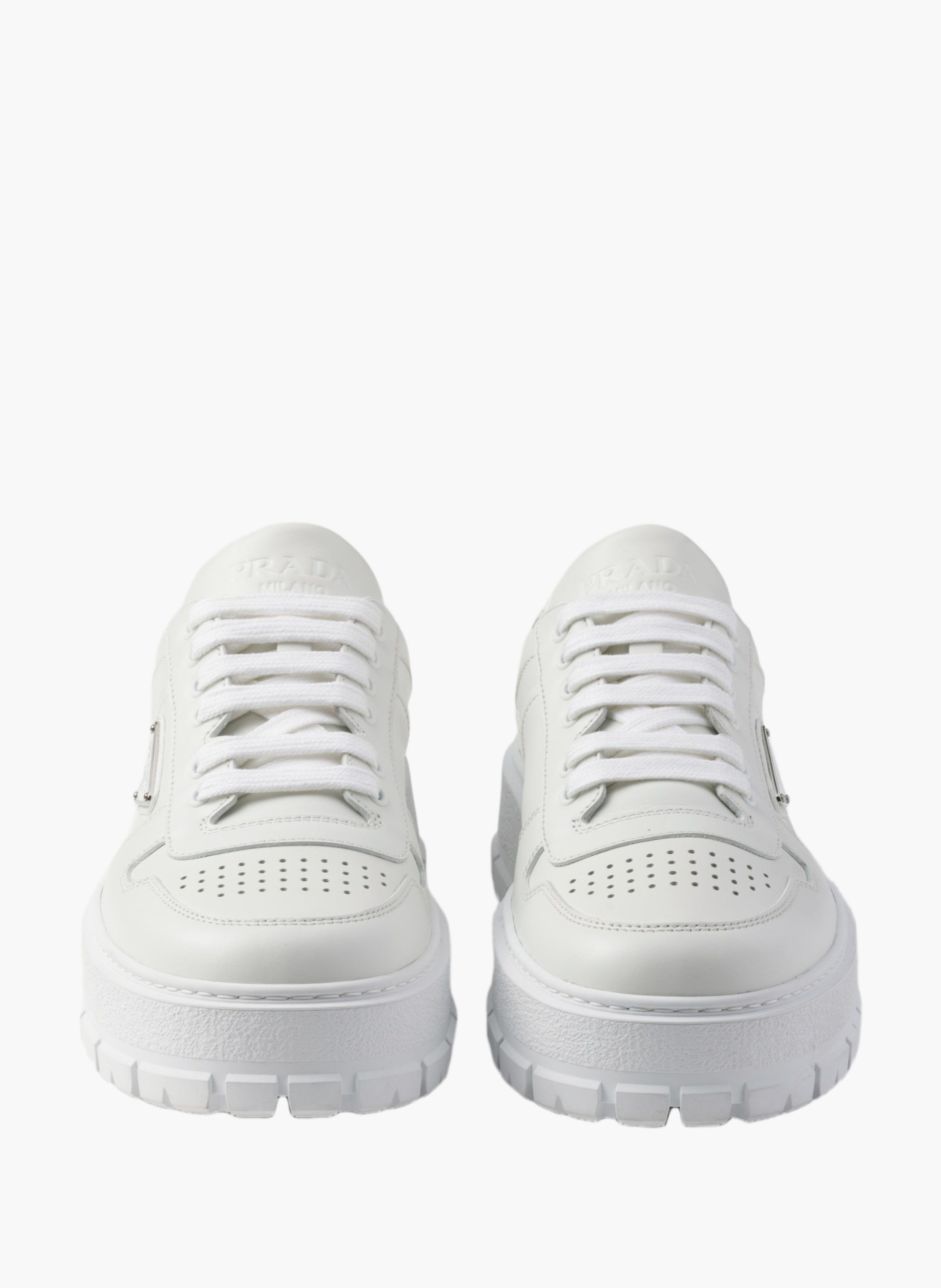 Sneakers en cuir PRADA Blanc