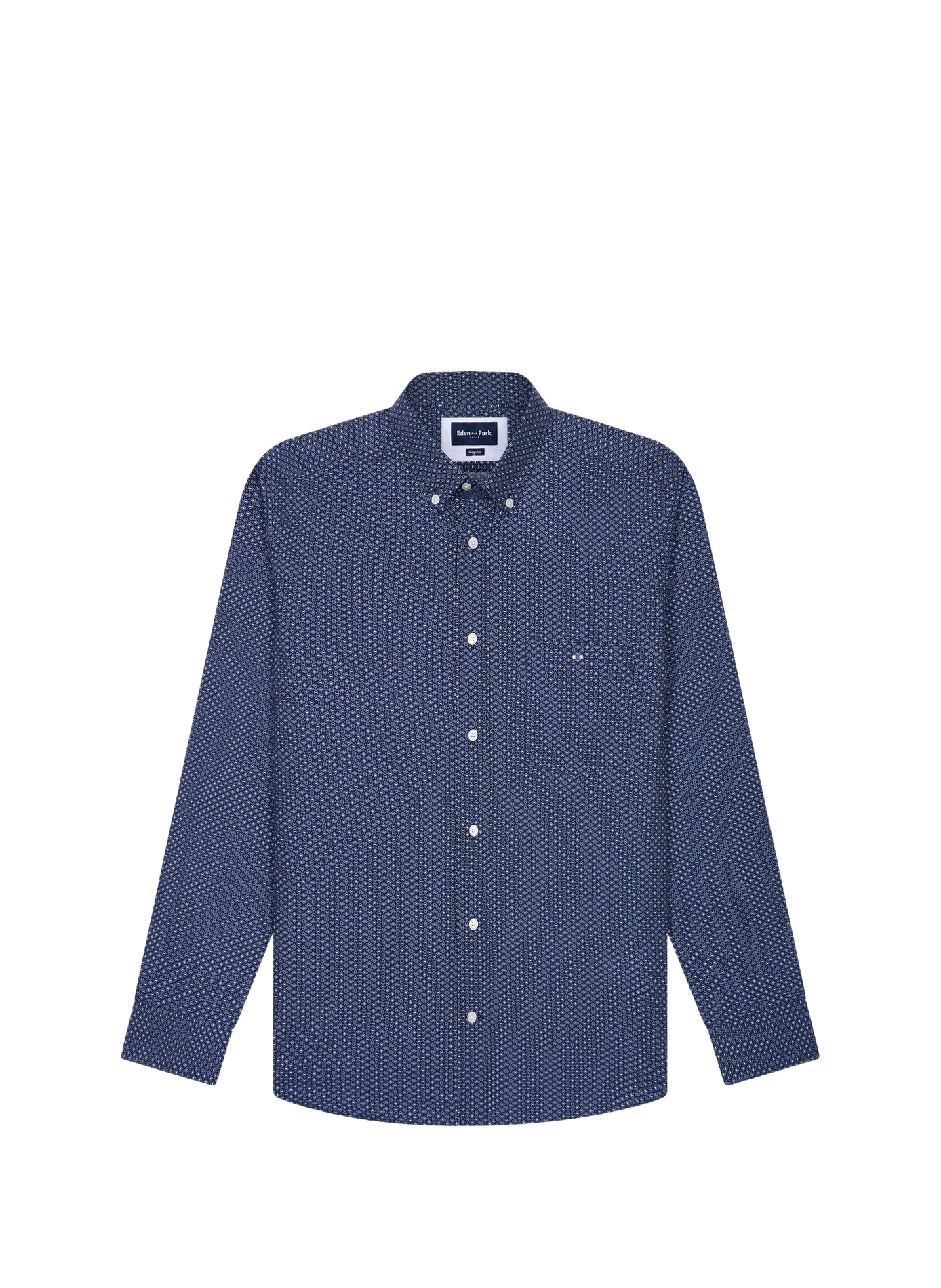 Straight Cotton Shirt with Pattern EDEN PARK Blue