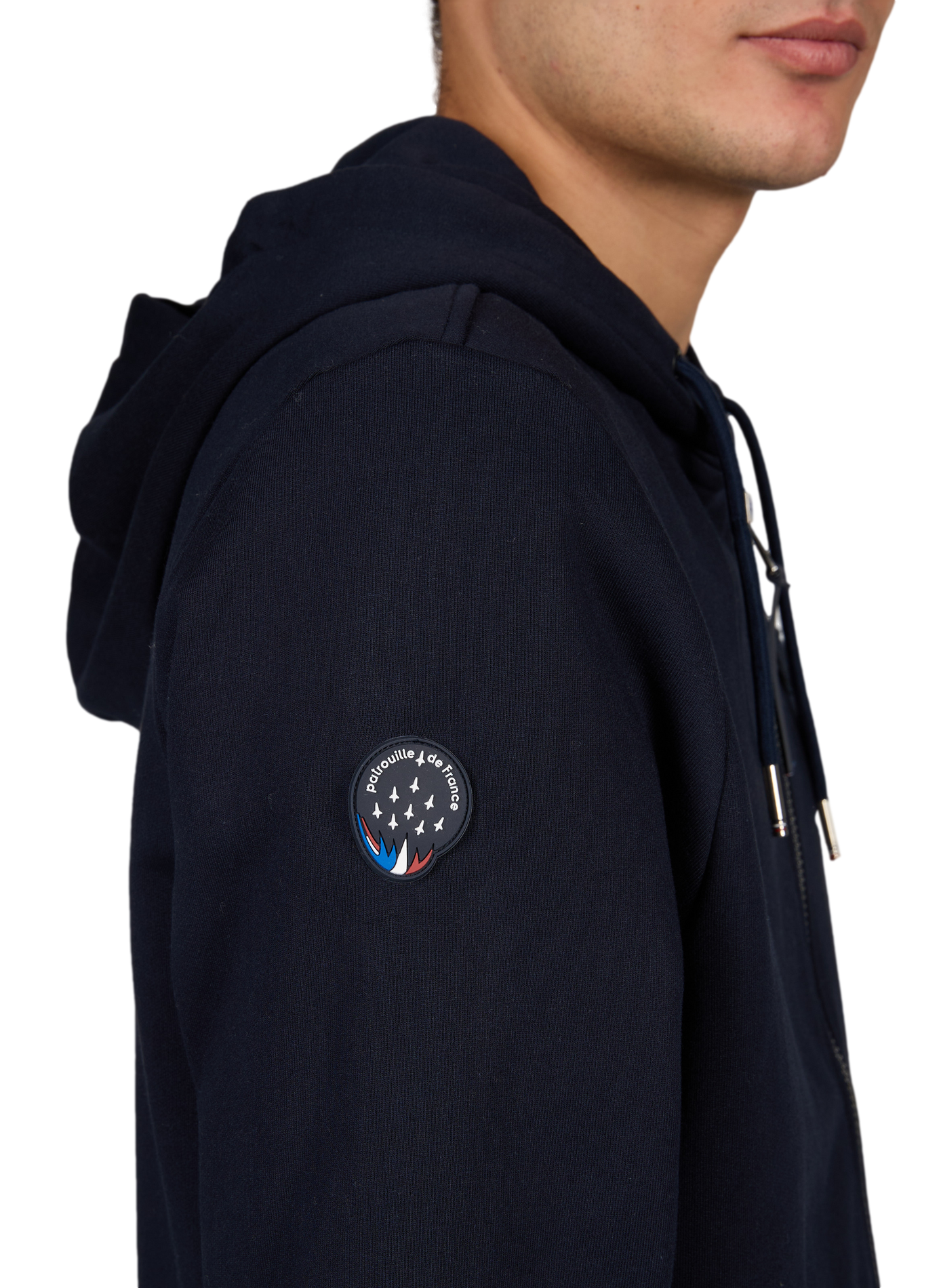 Einfarbiger Hoodie mit Reißverschluss und Kapuze PATROUILLE DE FRANCE X REDSKINS Blau