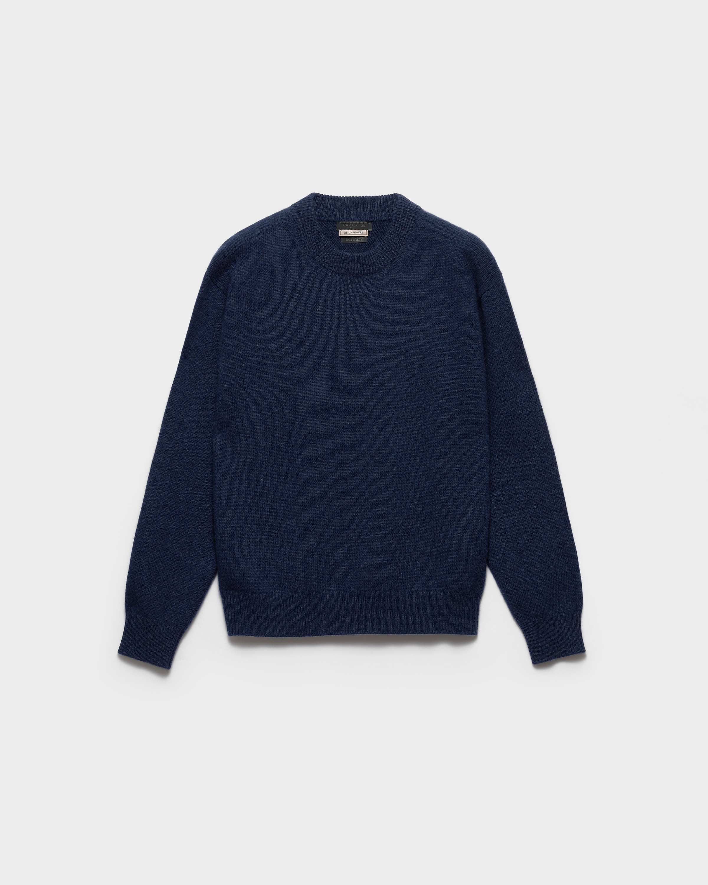 Pull à col rond en re-cashmere PRADA Bleu