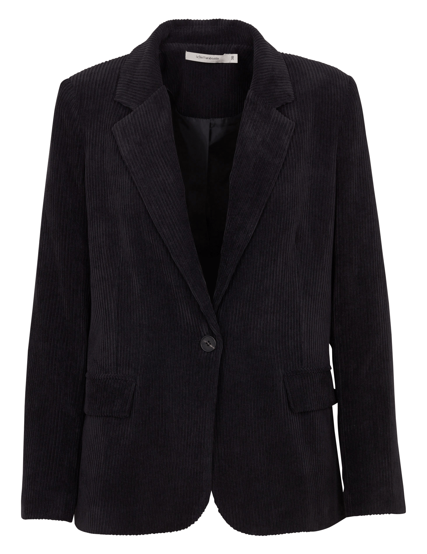 Recht gesneden blazer van ribfluweel LA FEE MARABOUTEE Zwart
