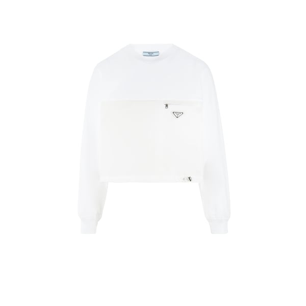 Sweatshirt en coton et Re-nylon