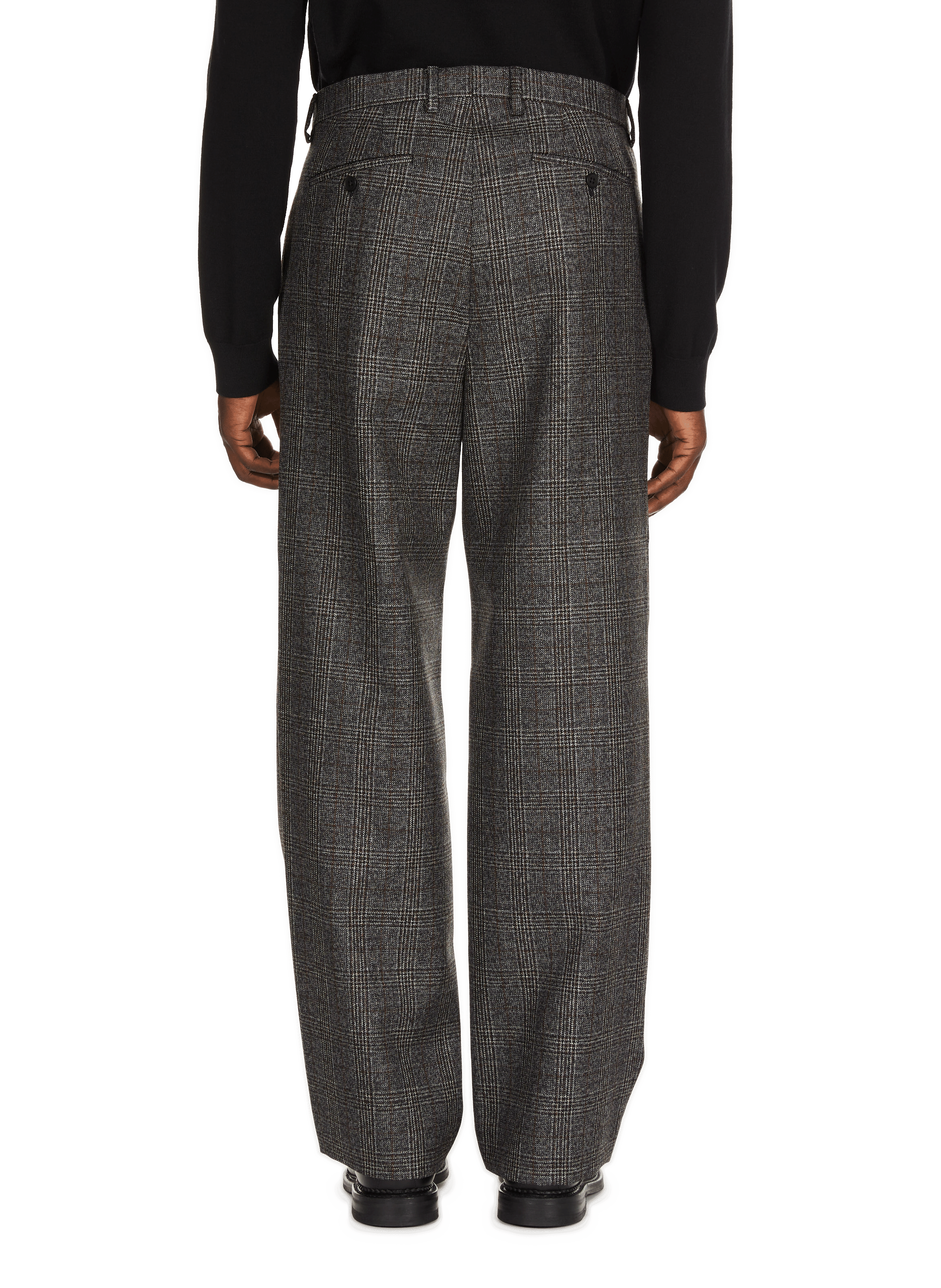 Houndstooth wool suit trousers Multicolour