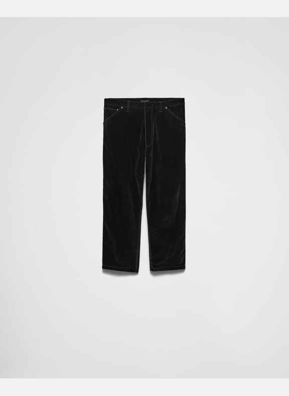 Pantalon en denim velours Noir by PRADA PRADA Pantalon en denim velours Noir