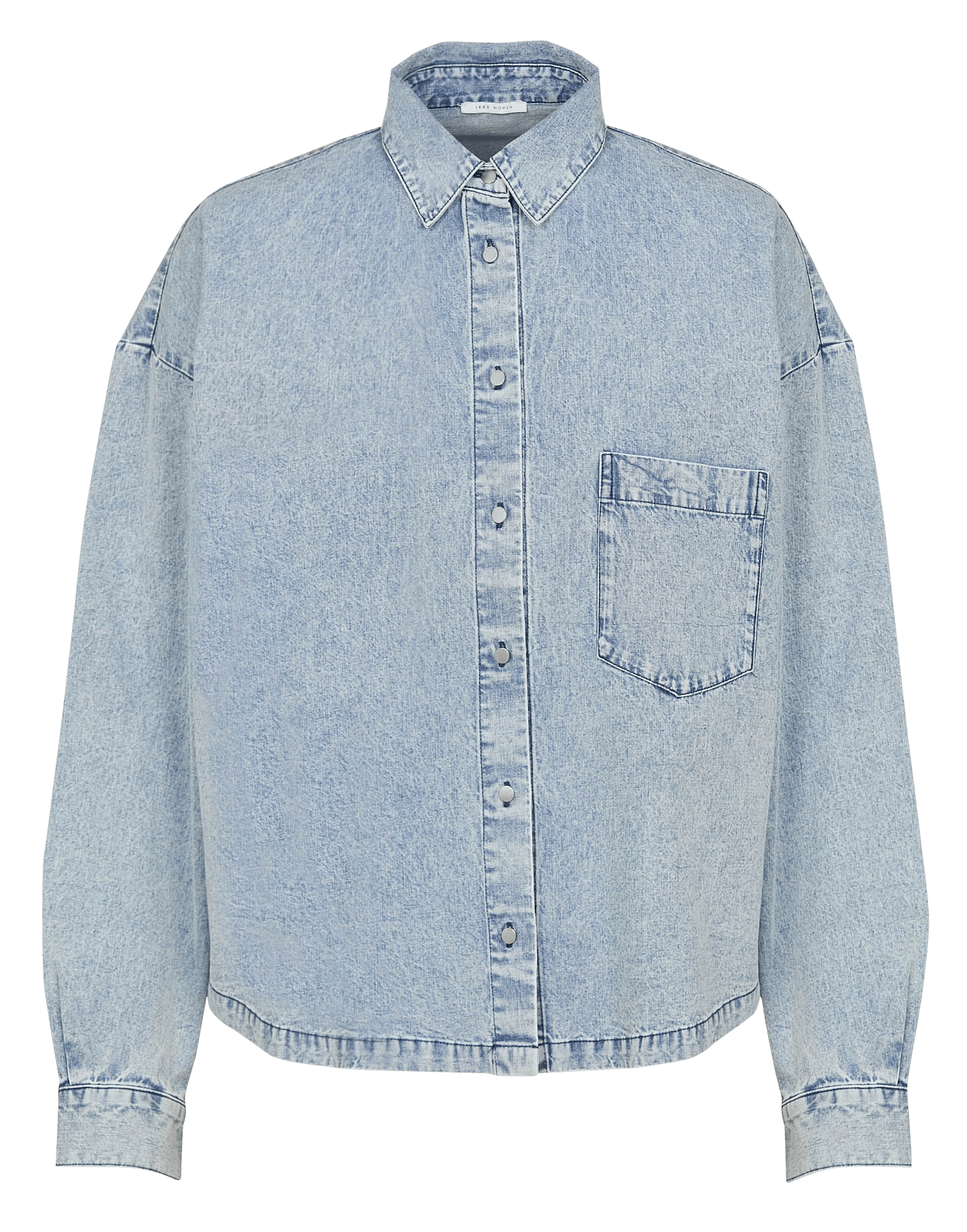 Chemise col classique en denim IKKS Bleu