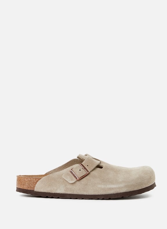Boston BS suede leather mules Beige by BIRKENSTOCK BIRKENSTOCK Boston BS suede leather mules Beige
