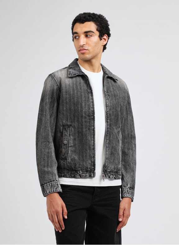 Fitted cotton denim jacket Grey by DIESEL DIESEL Fitted cotton denim jacket Grey
