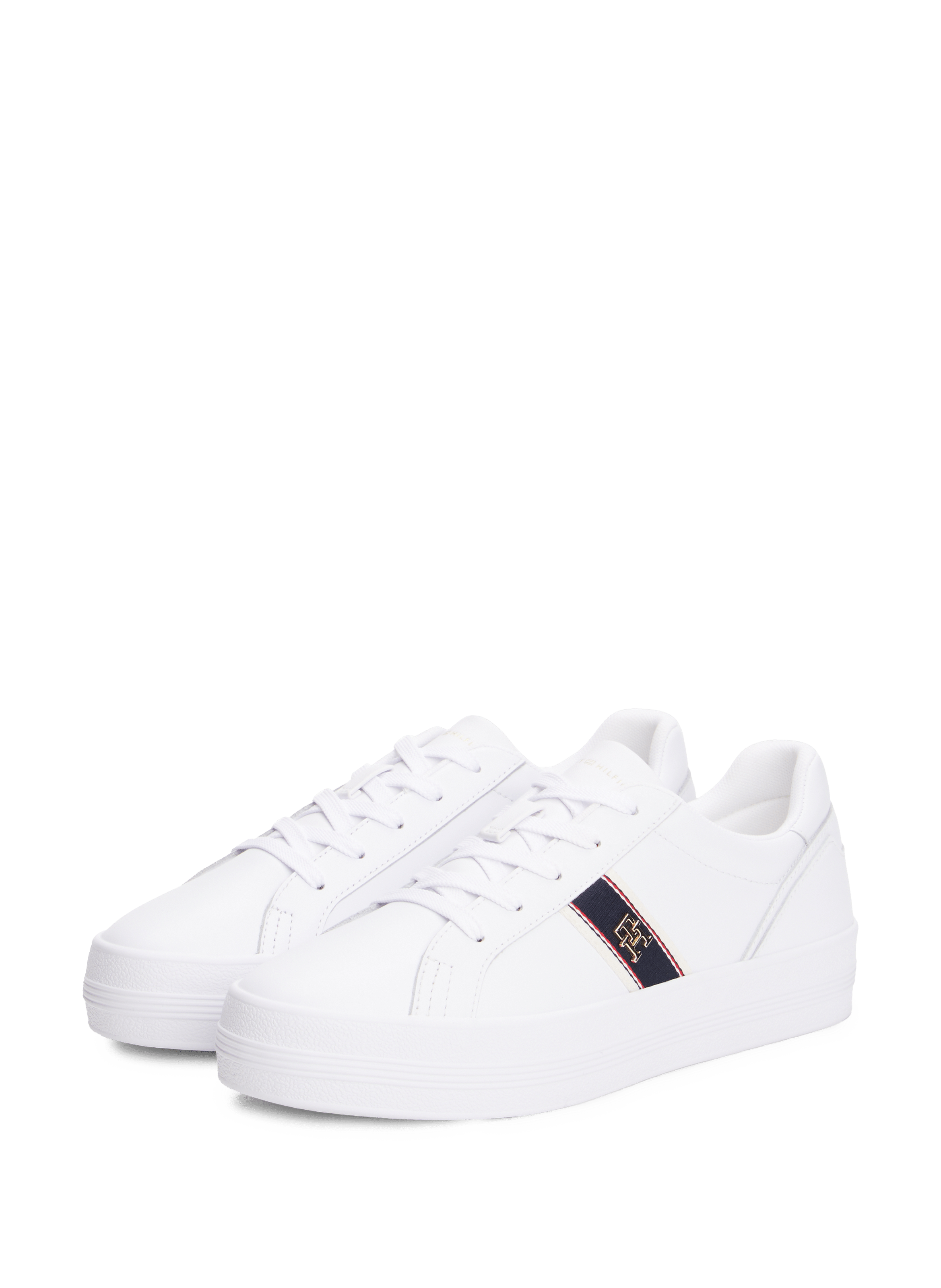 Baskets basses en cuir  TOMMY HILFIGER Blanc