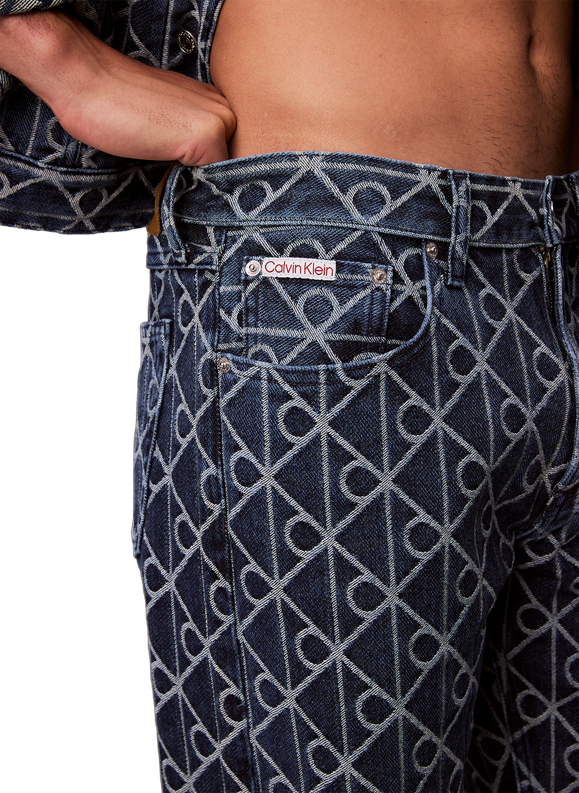 90's Straight Logo Embroidered Jeans CALVIN KLEIN Blue