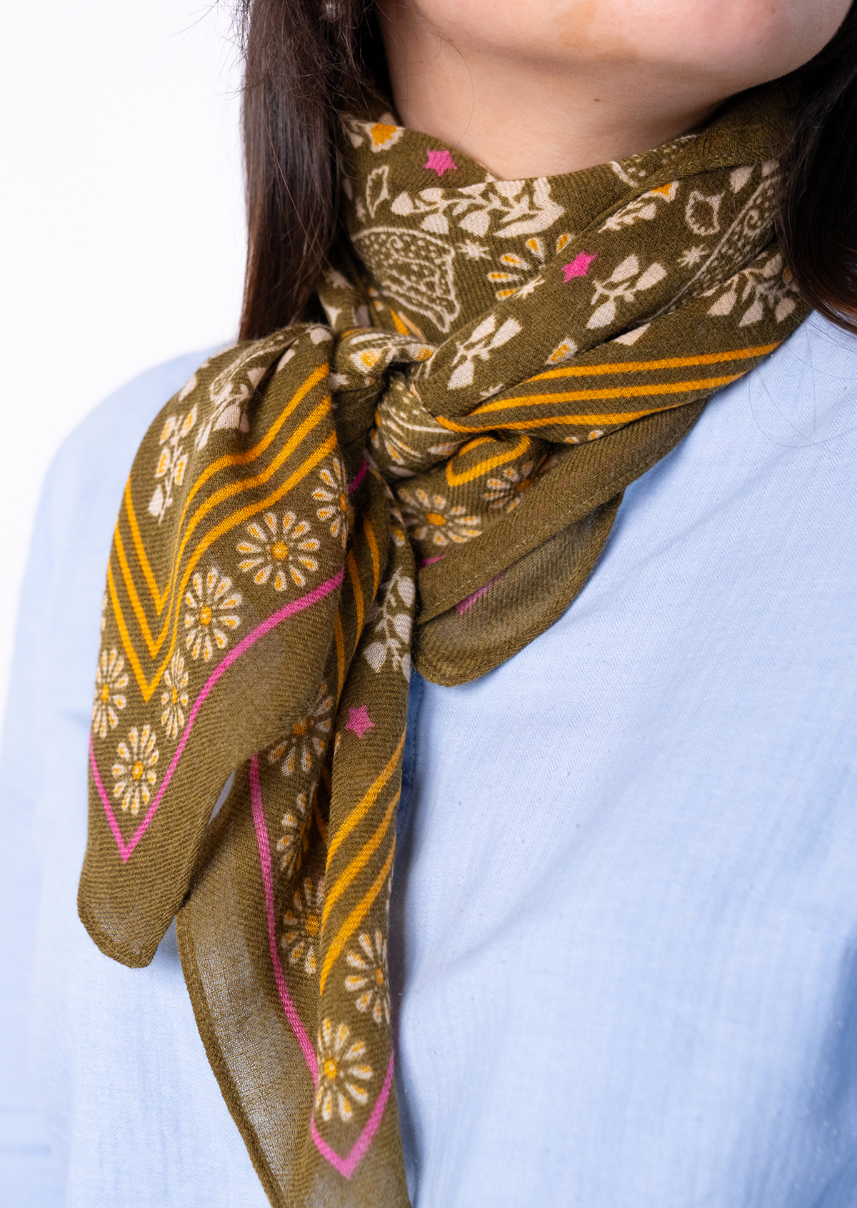 Foulard en laine constance BILLYBELT Kaki