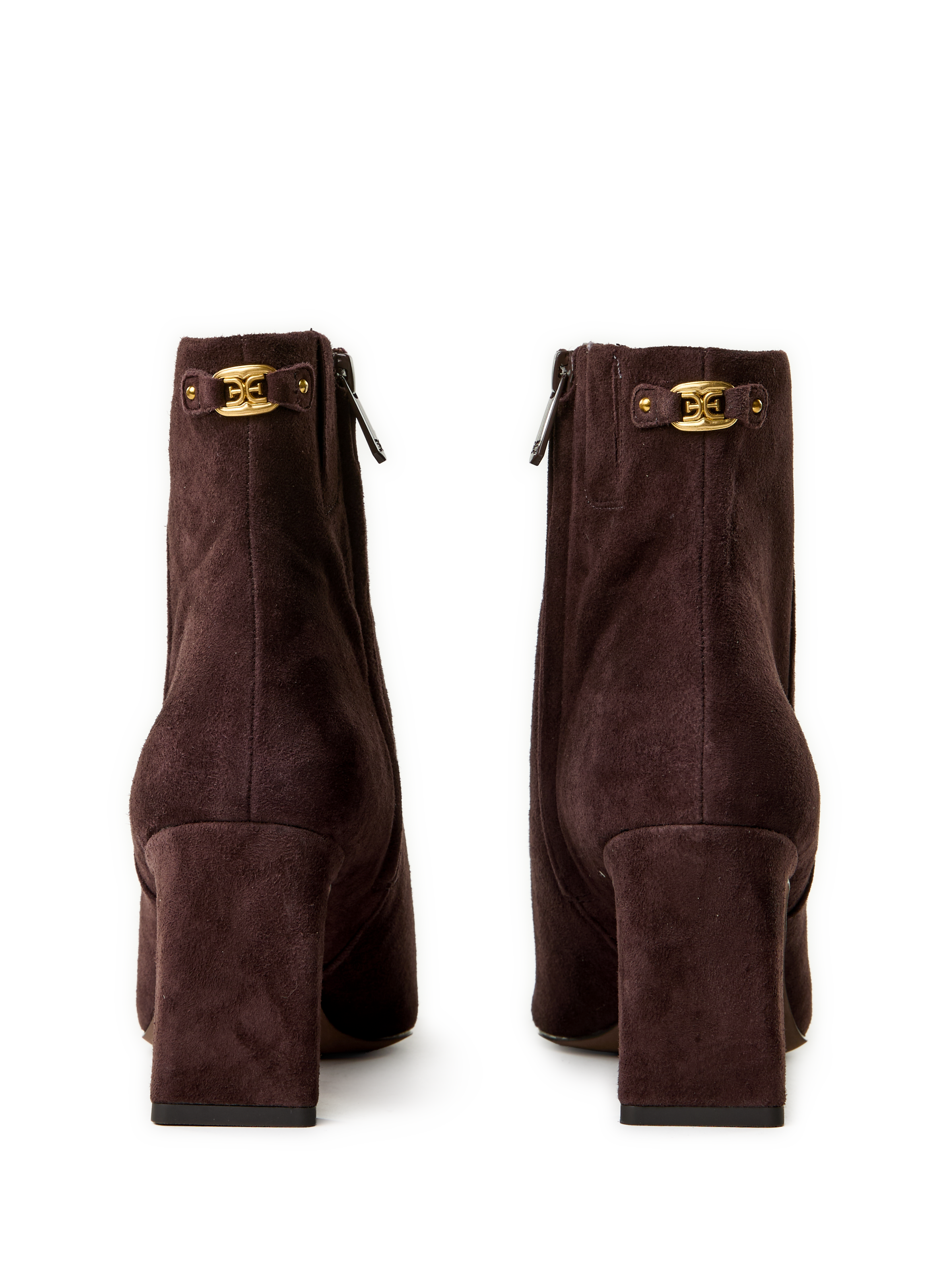 Bottines à talons en cuir SAM EDELMAN Marron