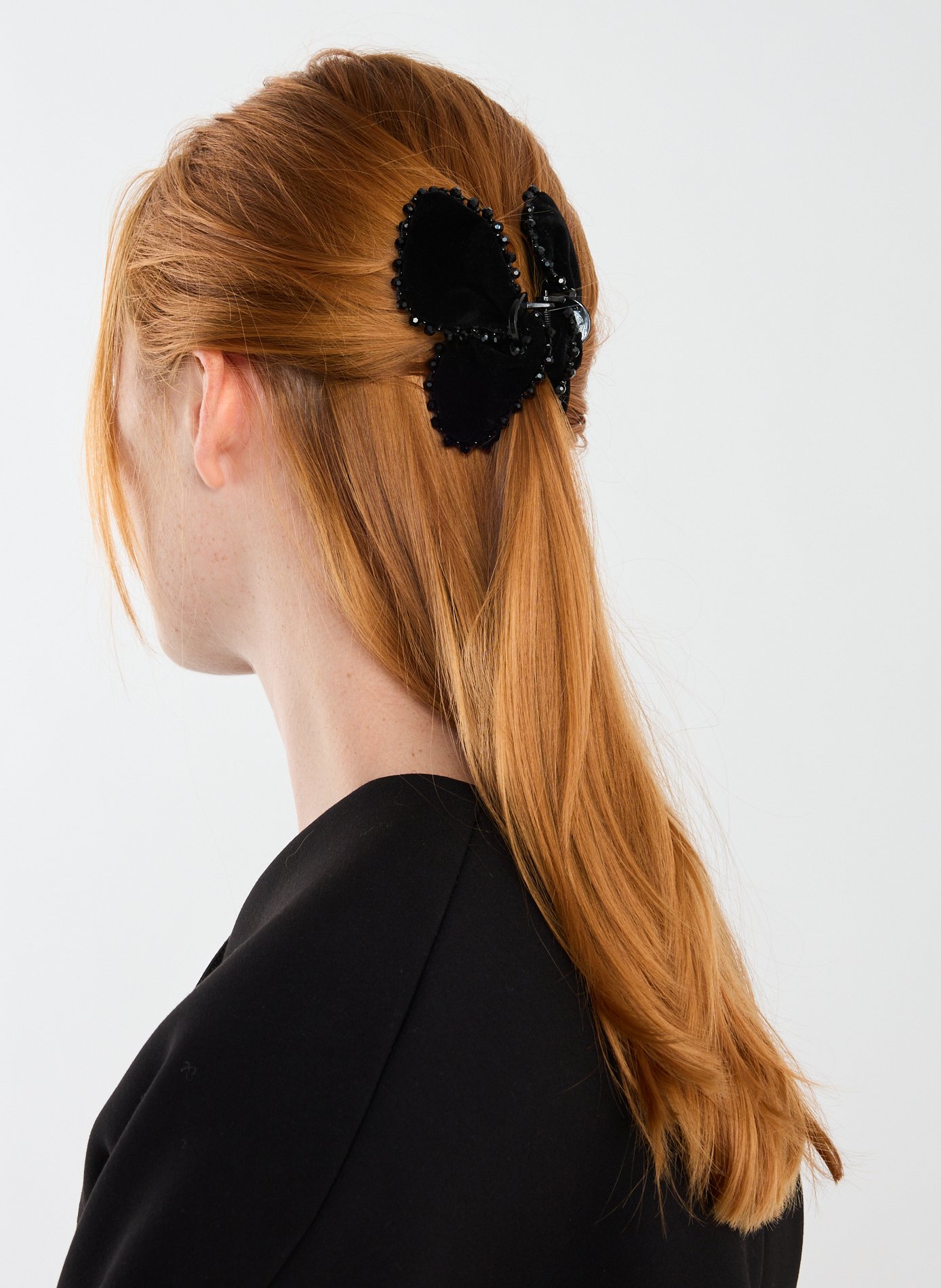 Velvet bow tie AU PRINTEMPS PARIS Black