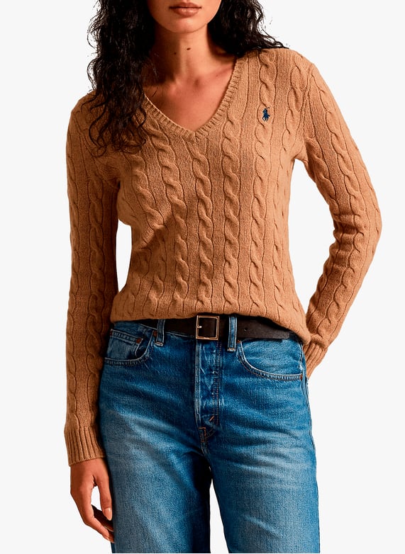 Wool and cashmere v-Neck jumper Brown Polo ralph lauren Women