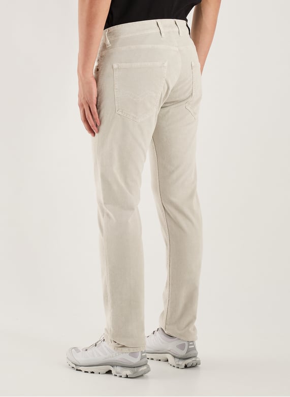 Pantalon slim en velours côtelé en coton mélangé | Beige by REPLAY Pantalon slim en velours côtelé en coton mélangé Beige