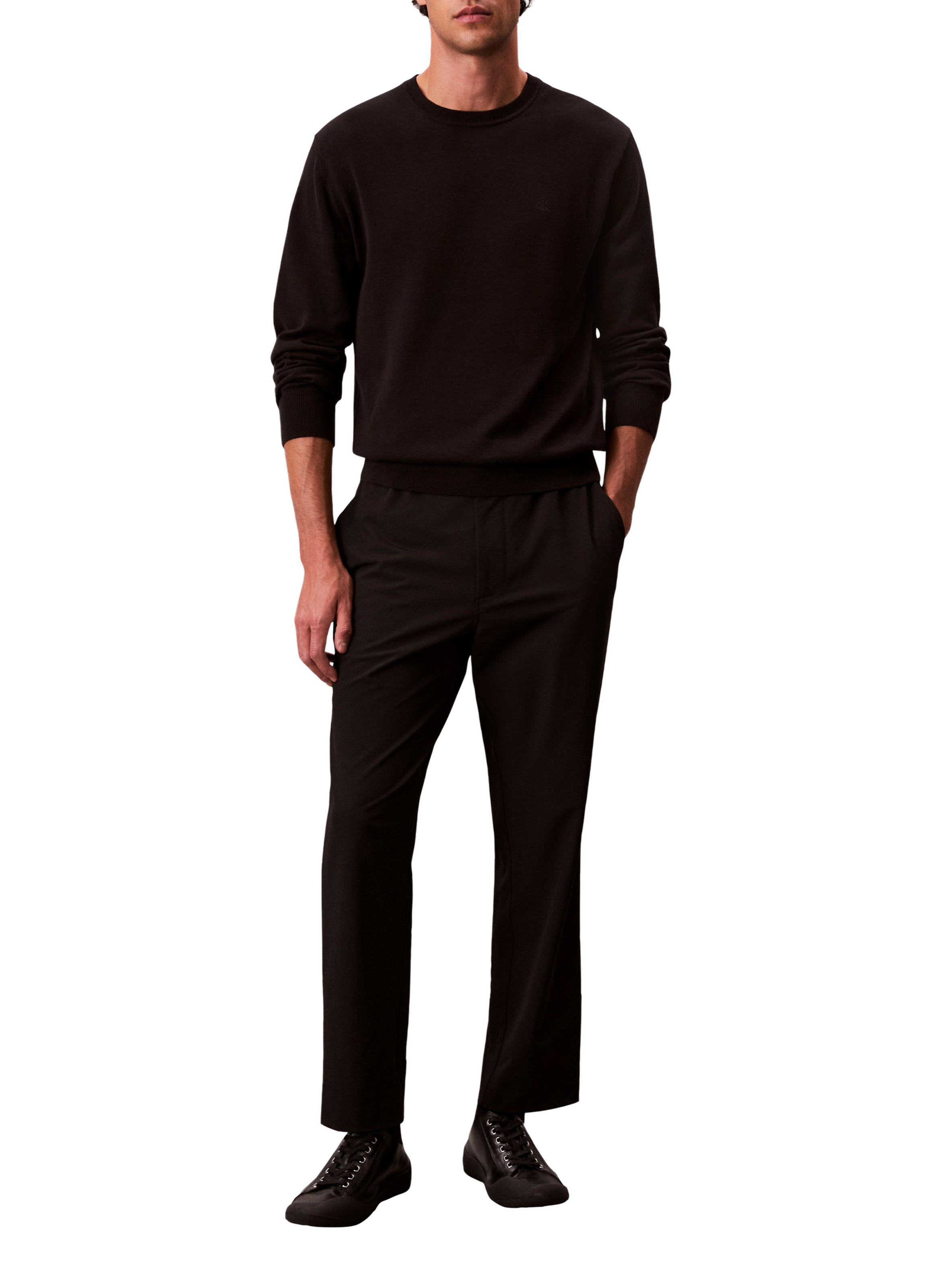 Pantalon uni droit CALVIN KLEIN Noir