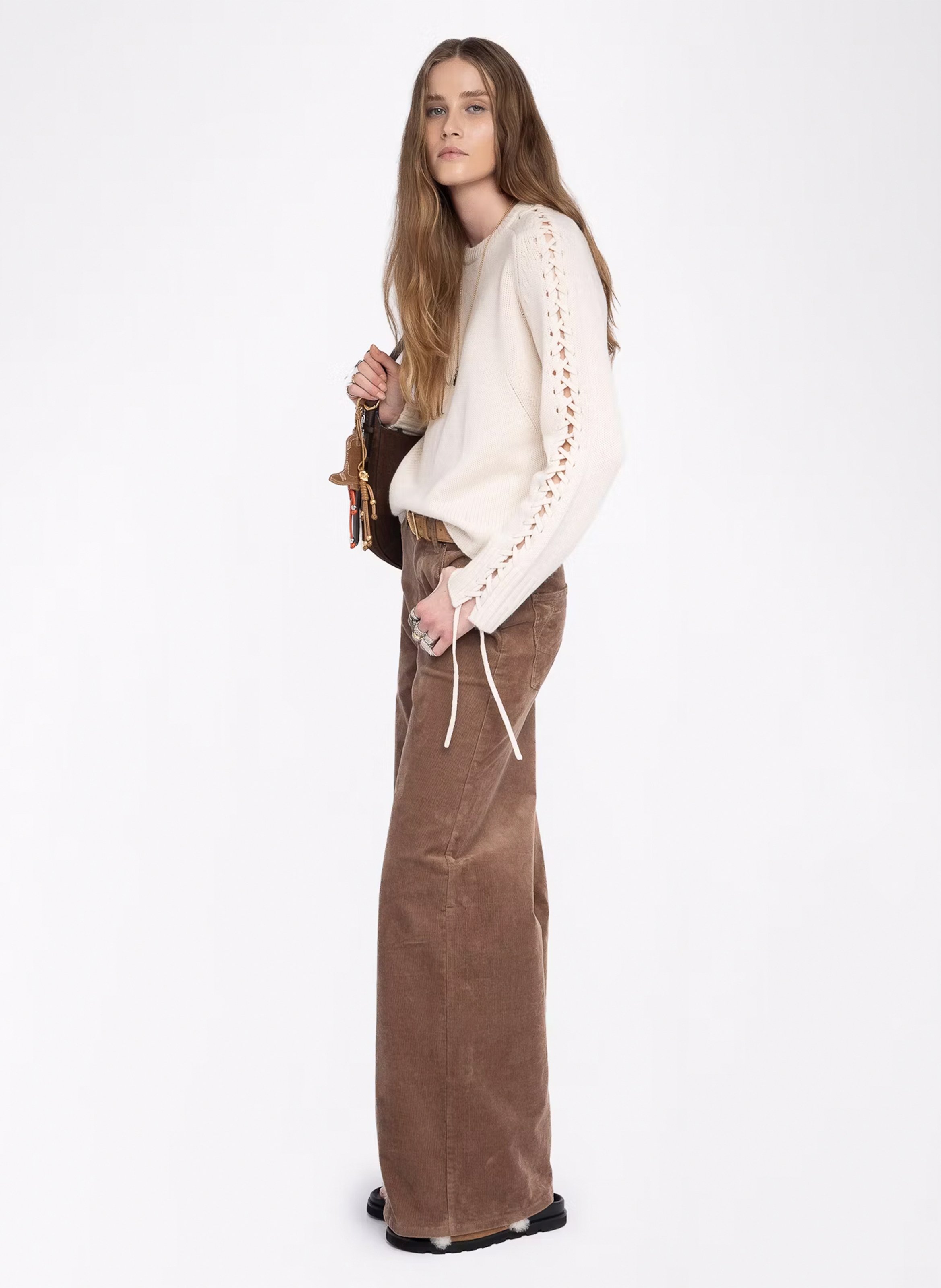 Pull col rond en laine et cachemire malty ZADIG&VOLTAIRE Blanc