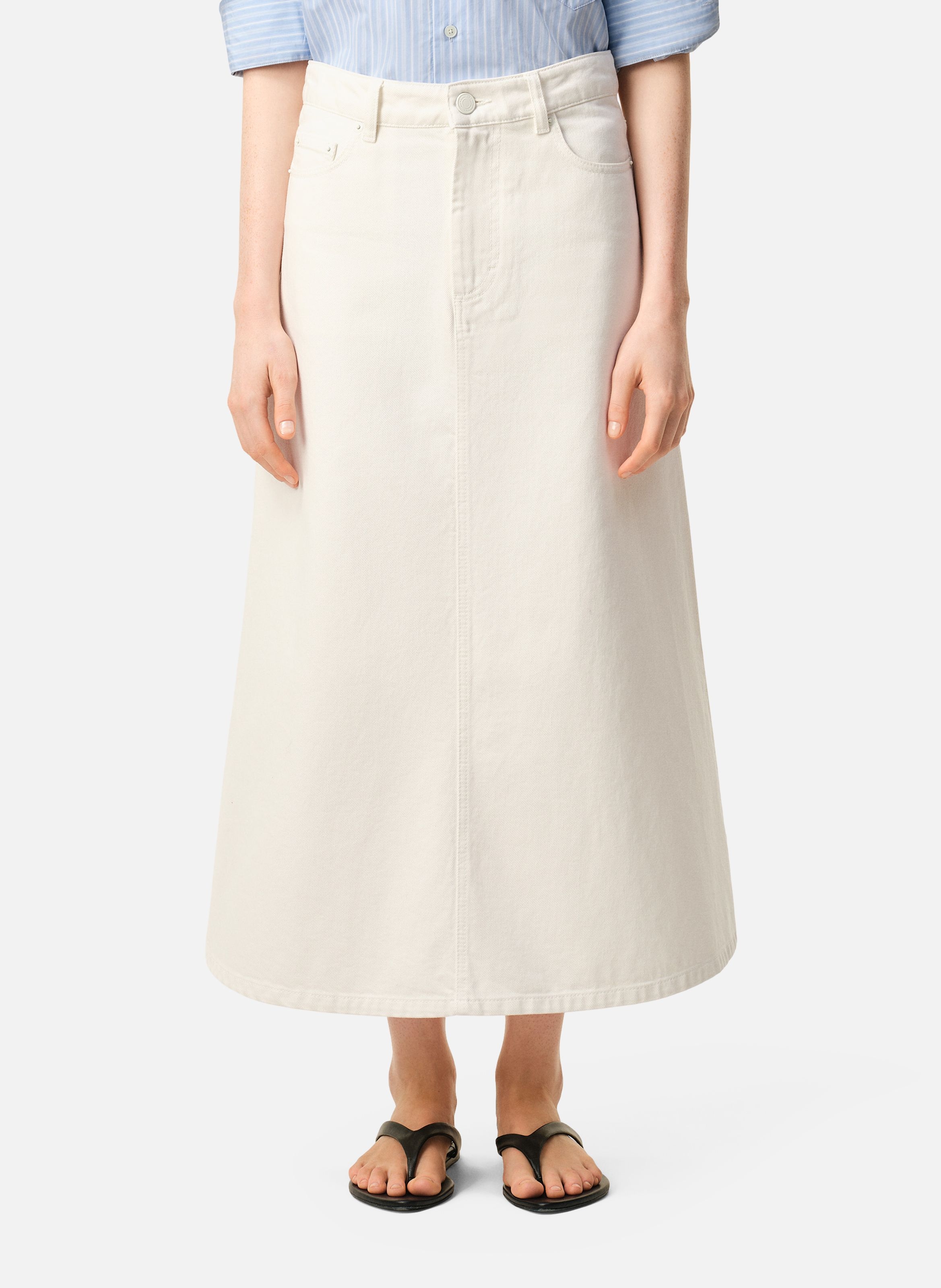 Jupe longue en coton AMI PARIS Blanc