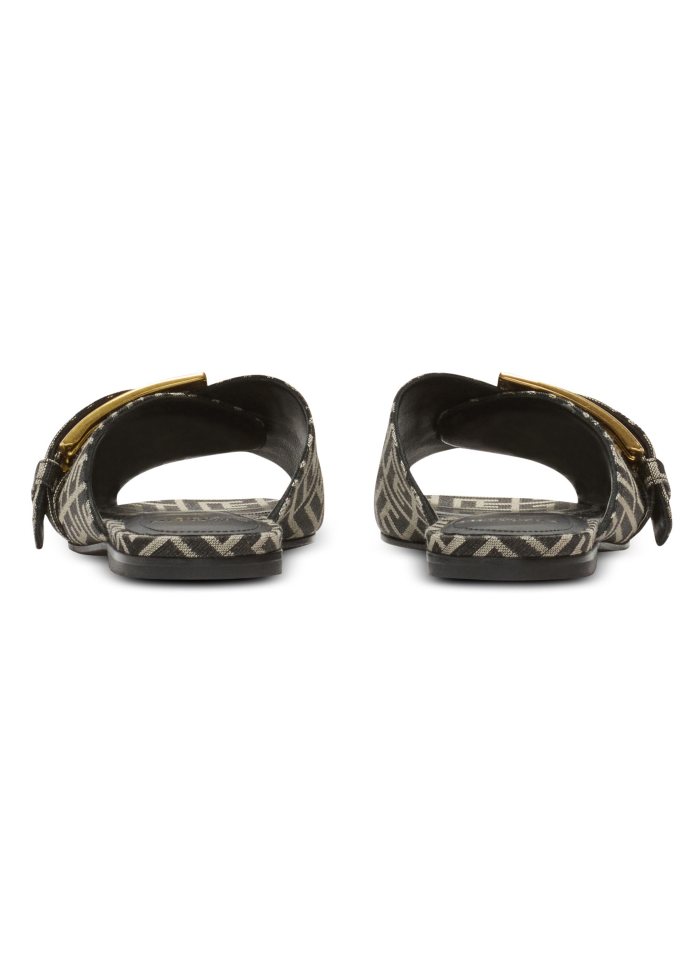 Sandales plates anthem en jacquard monogramme BALMAIN Noir