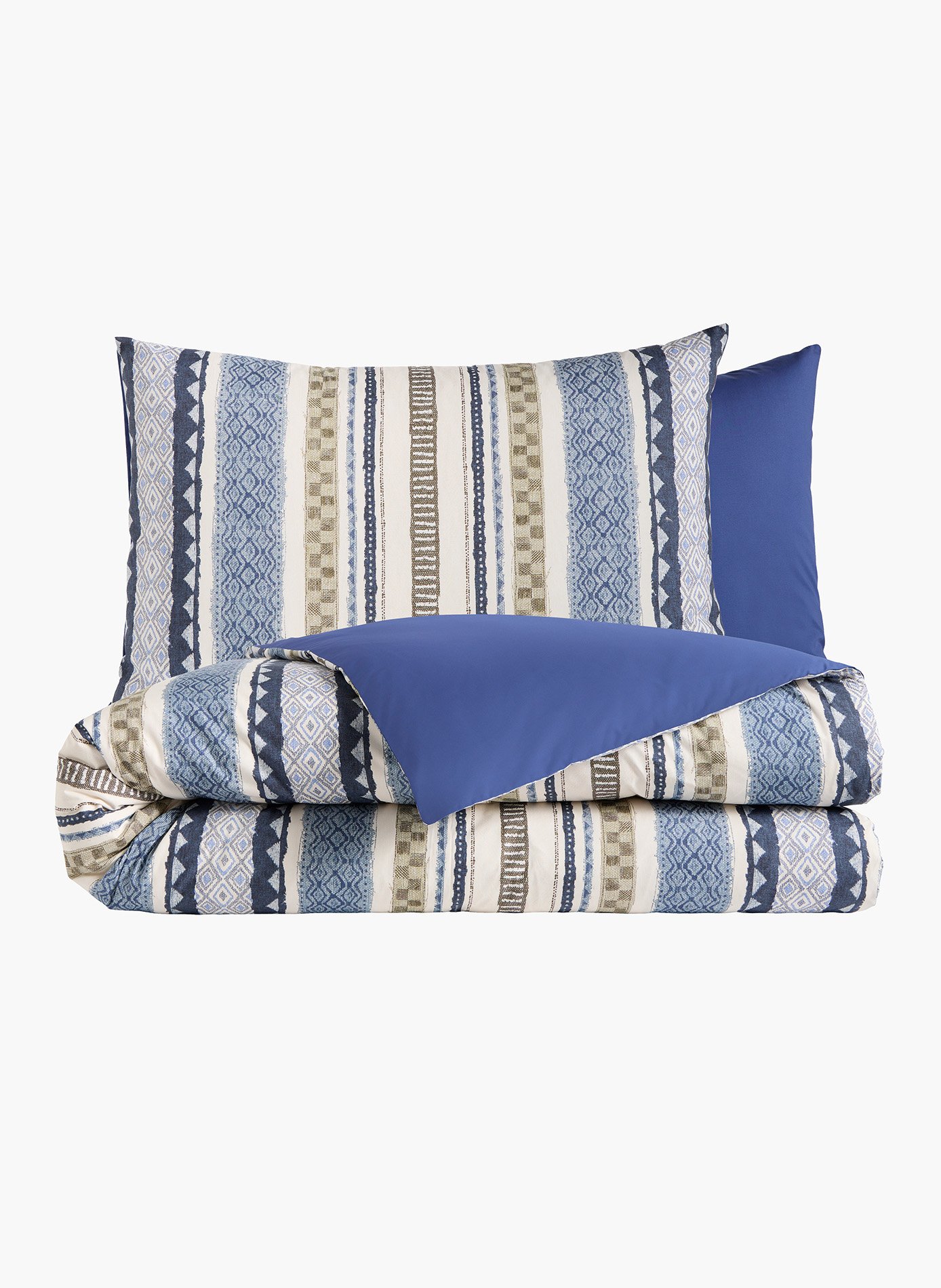 Pack housse de couette + taie(s) d'oreiller cyclades ANNE DE SOLENE Bleu