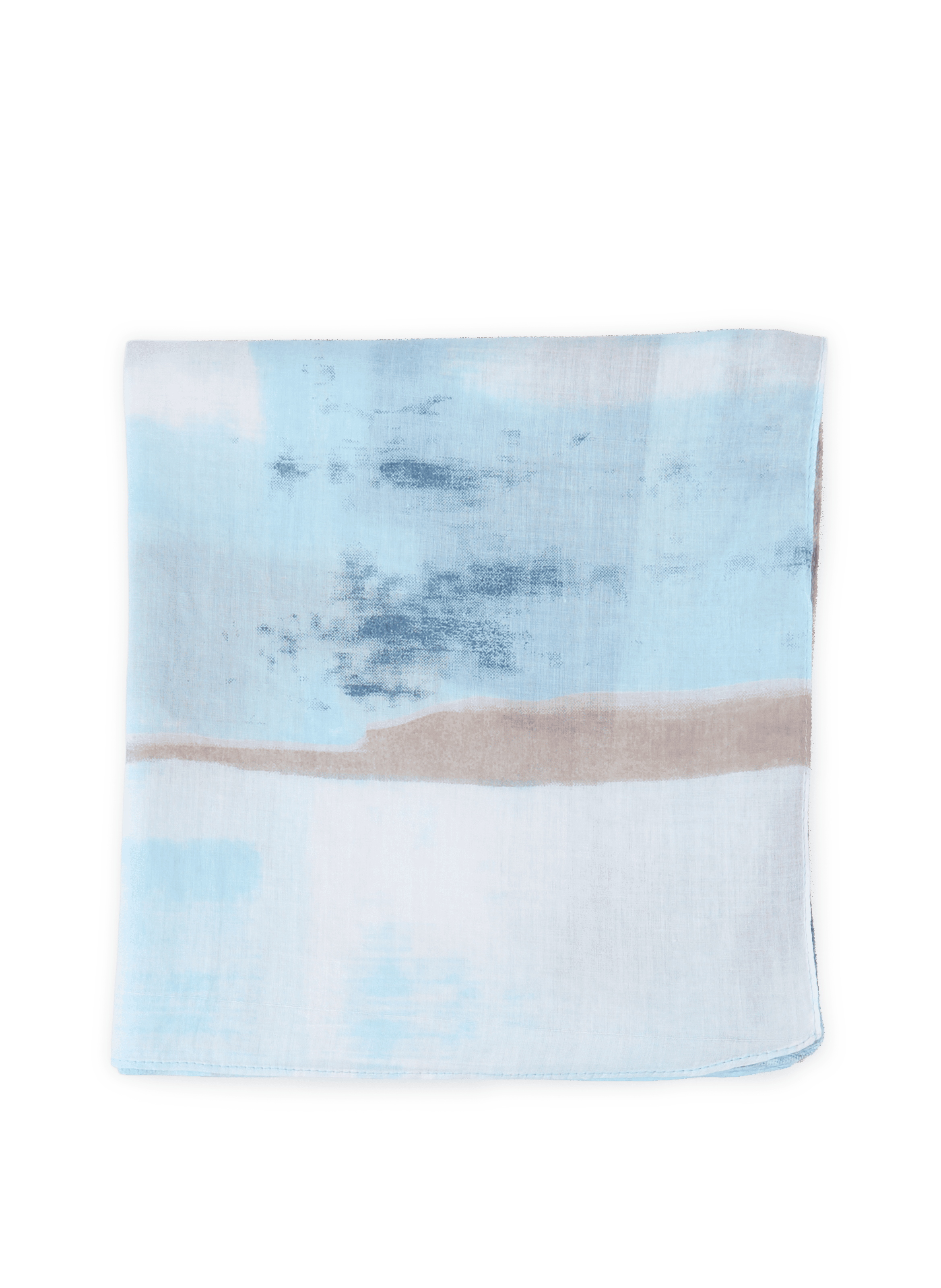 Abstract Pattern Cotton Stole AU PRINTEMPS PARIS Blue