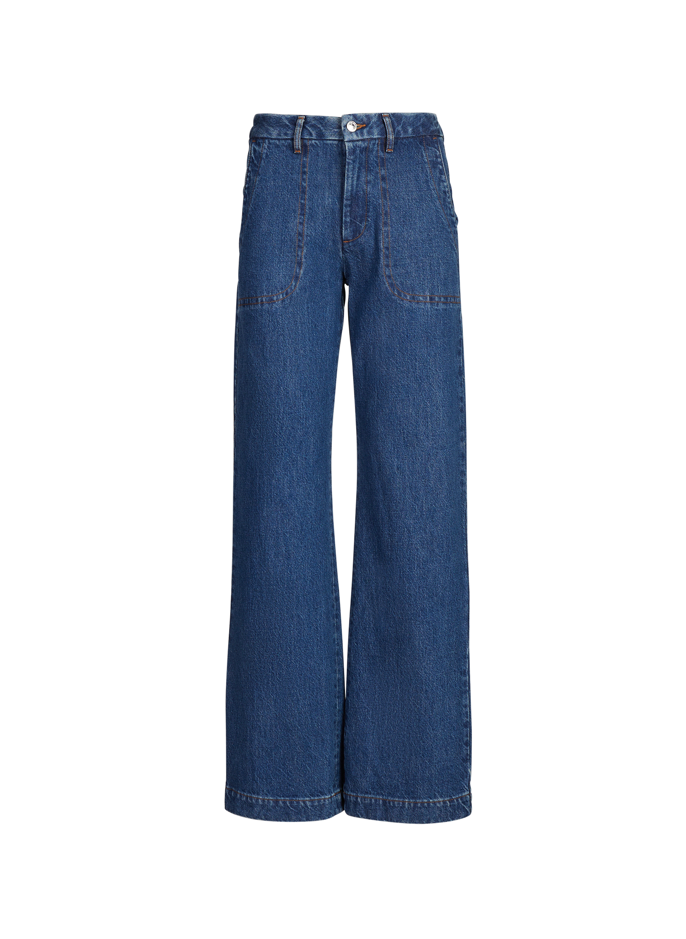 Jean droit en coton A.P.C. Bleu