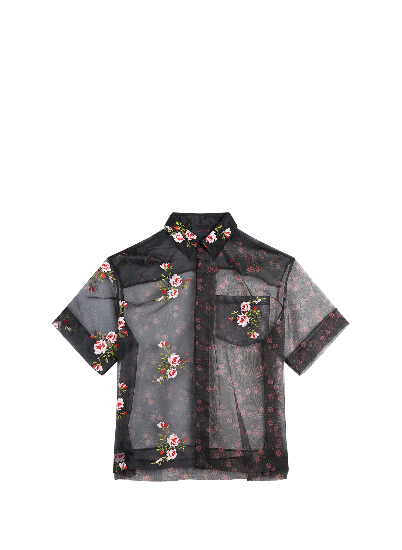 Chemise carrée à patchwork transparent SIMONE ROCHA Noir