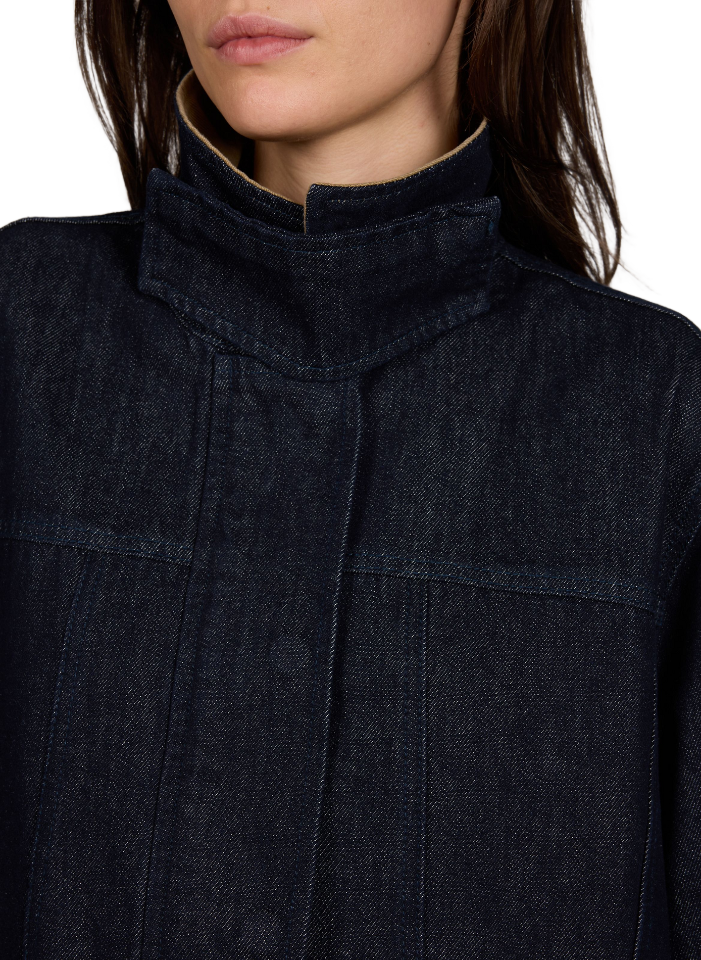 Veste oversize col asymétrique Sirenna en coton mélangé  OBJECT Bleu