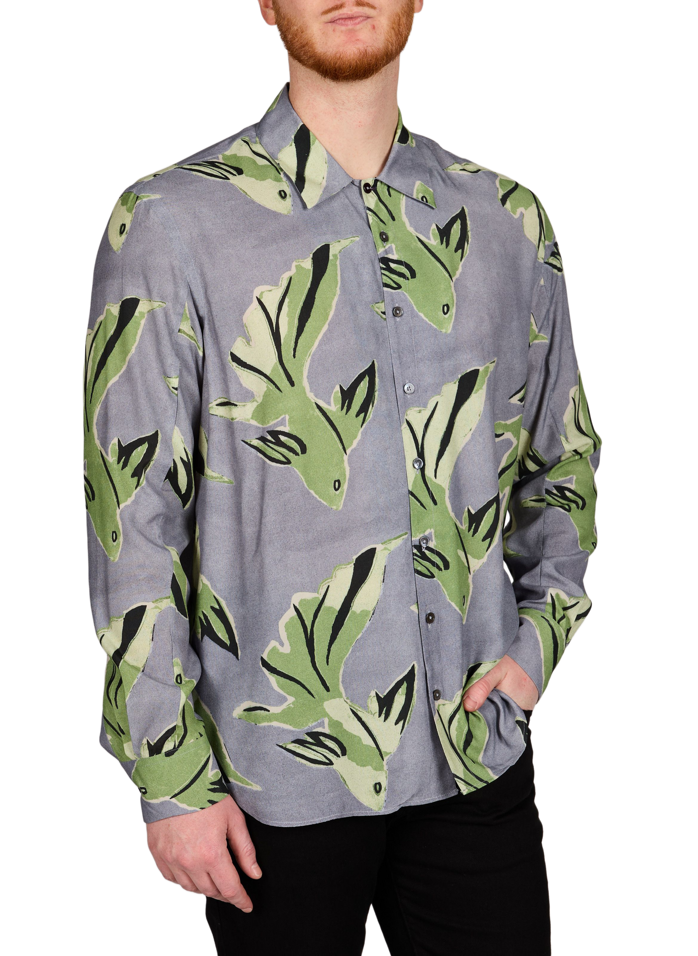 Flowy fish print shirt PAUL SMITH Purple