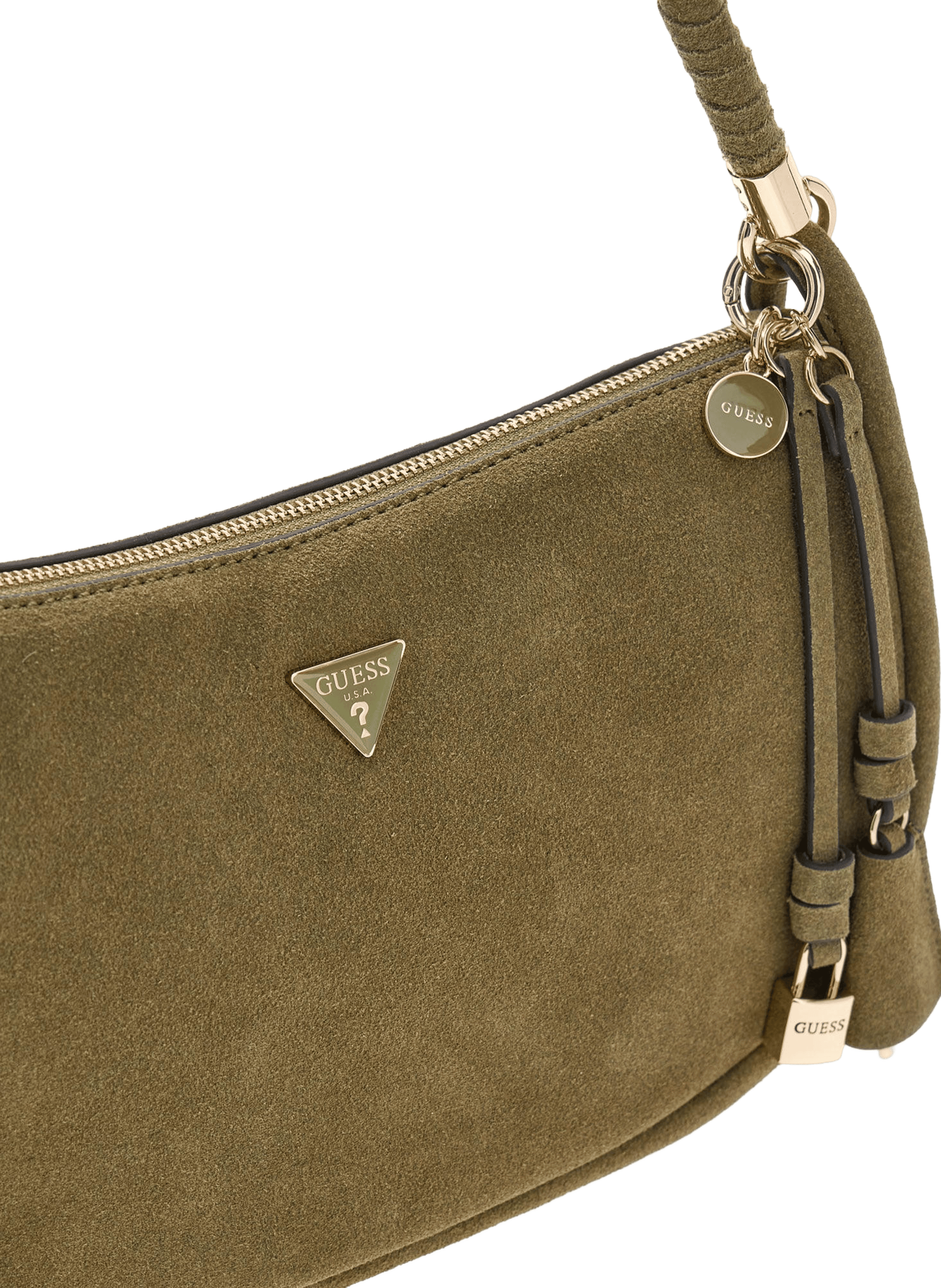 Borsa a mano in pelle grana. GUESS Verde