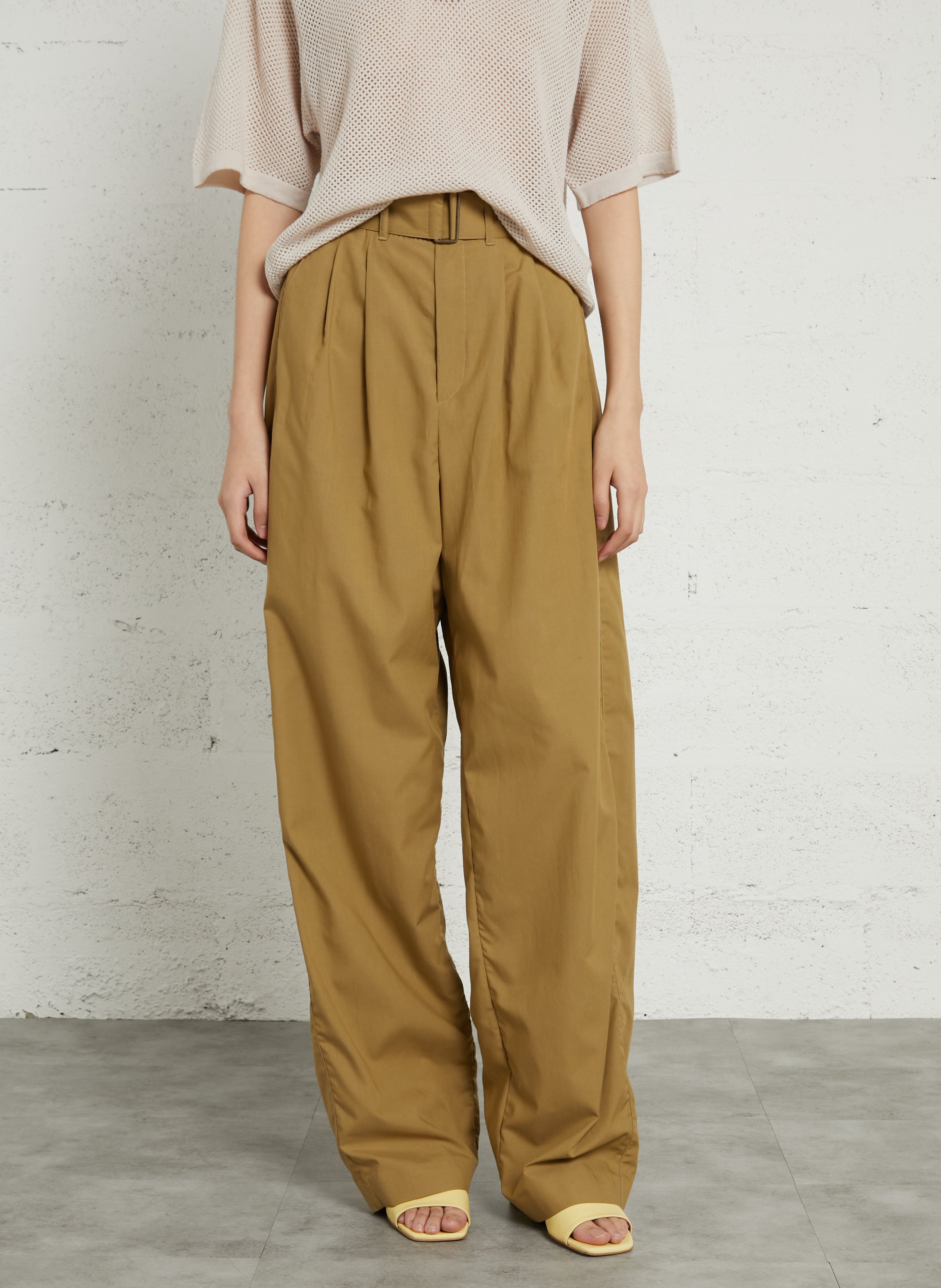 Pantalon large taille haute cole SOEUR Beige