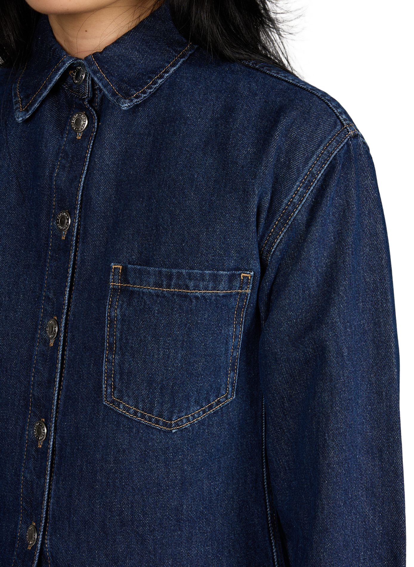 Chemise en jean en coton TOPSHOP Bleu