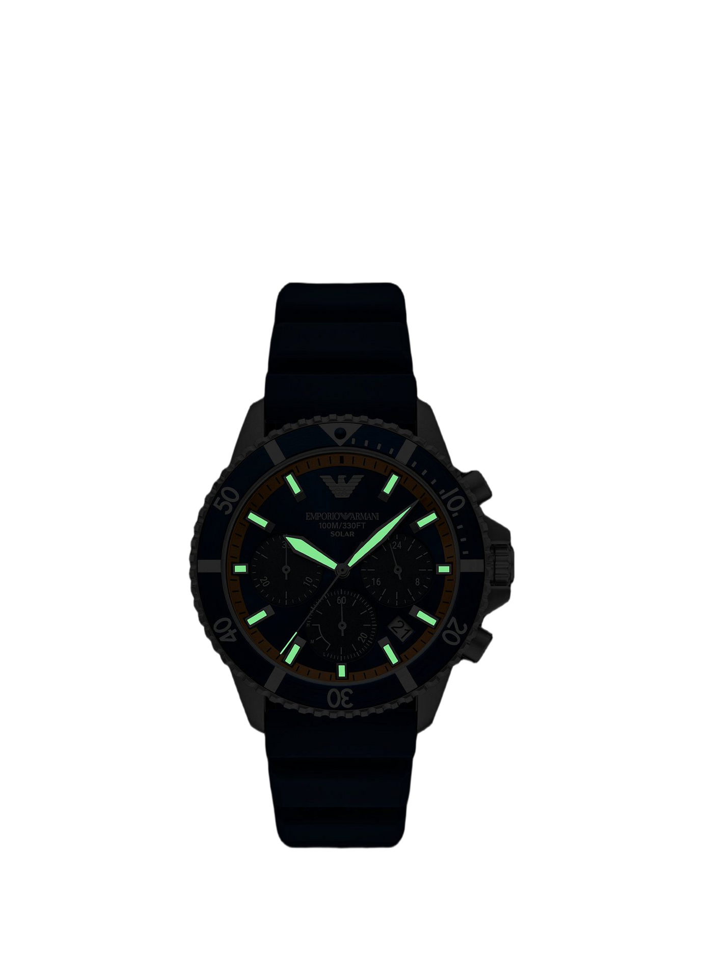 Montre quartz World Explorer en silicone ARMANI MONTRES Bleu