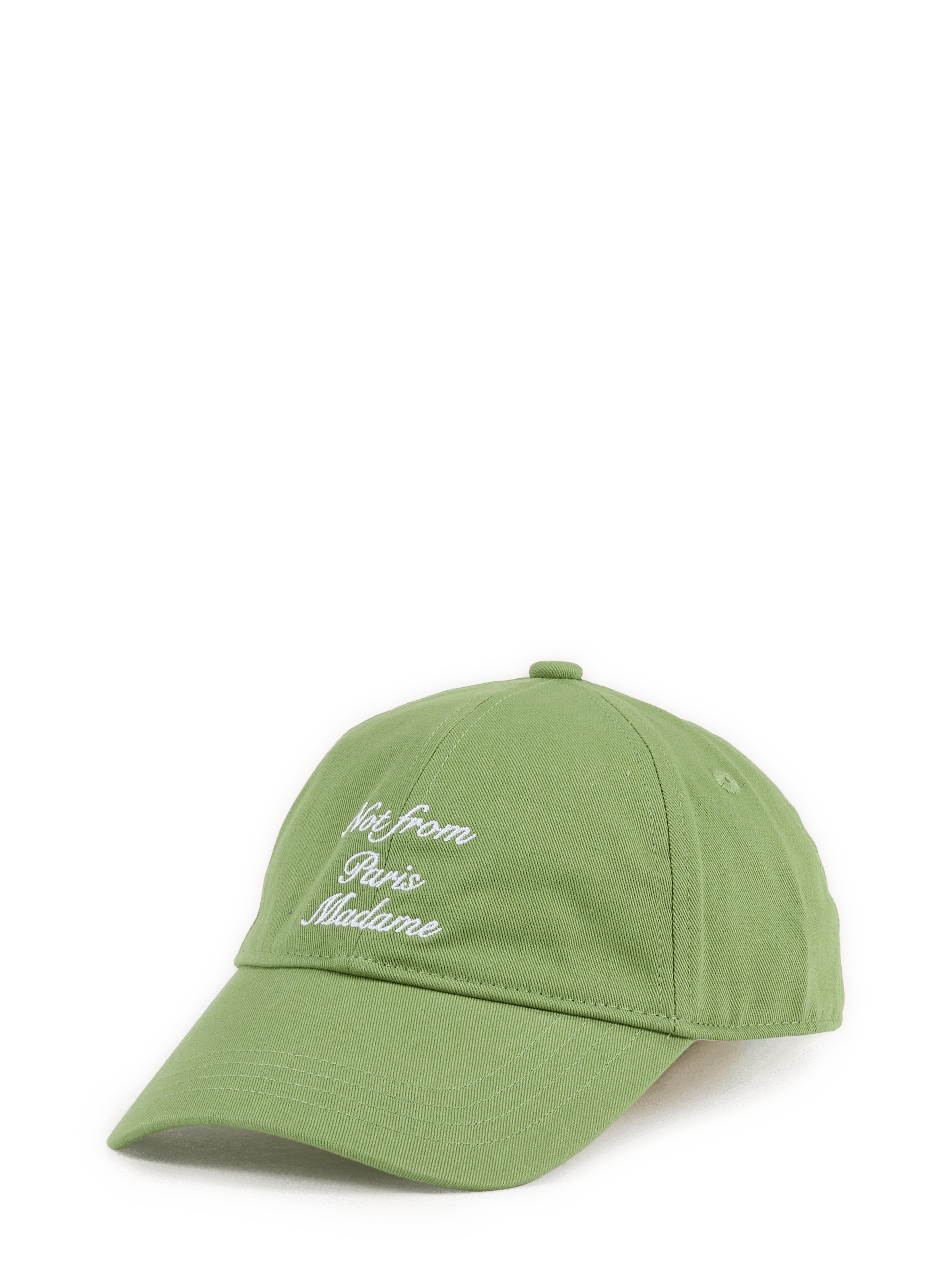 Slogan Calligraphy Cotton Cap DROLE DE MONSIEUR Green