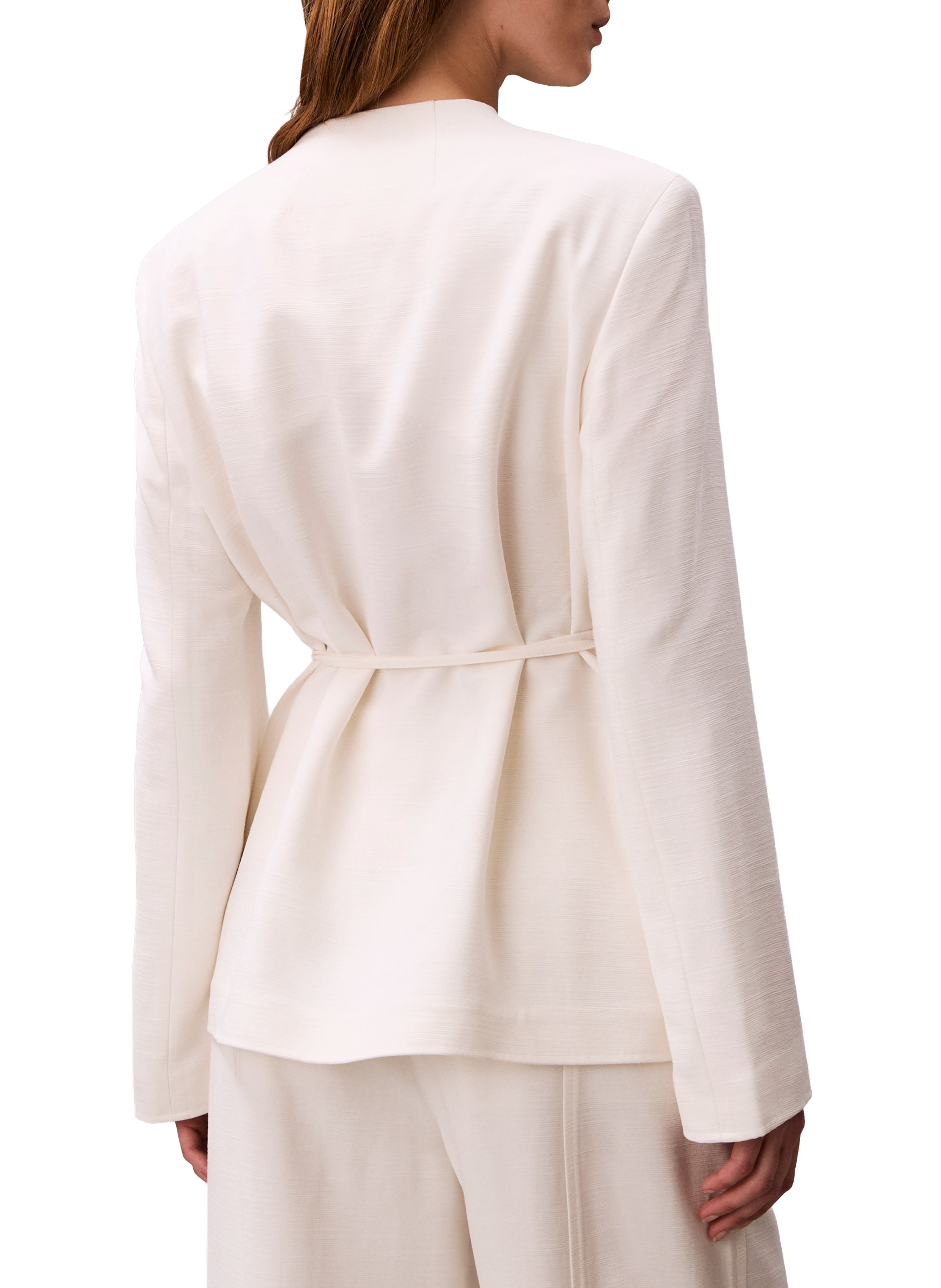 Blazer texturé brillant avec ceinture CALVIN KLEIN Beige