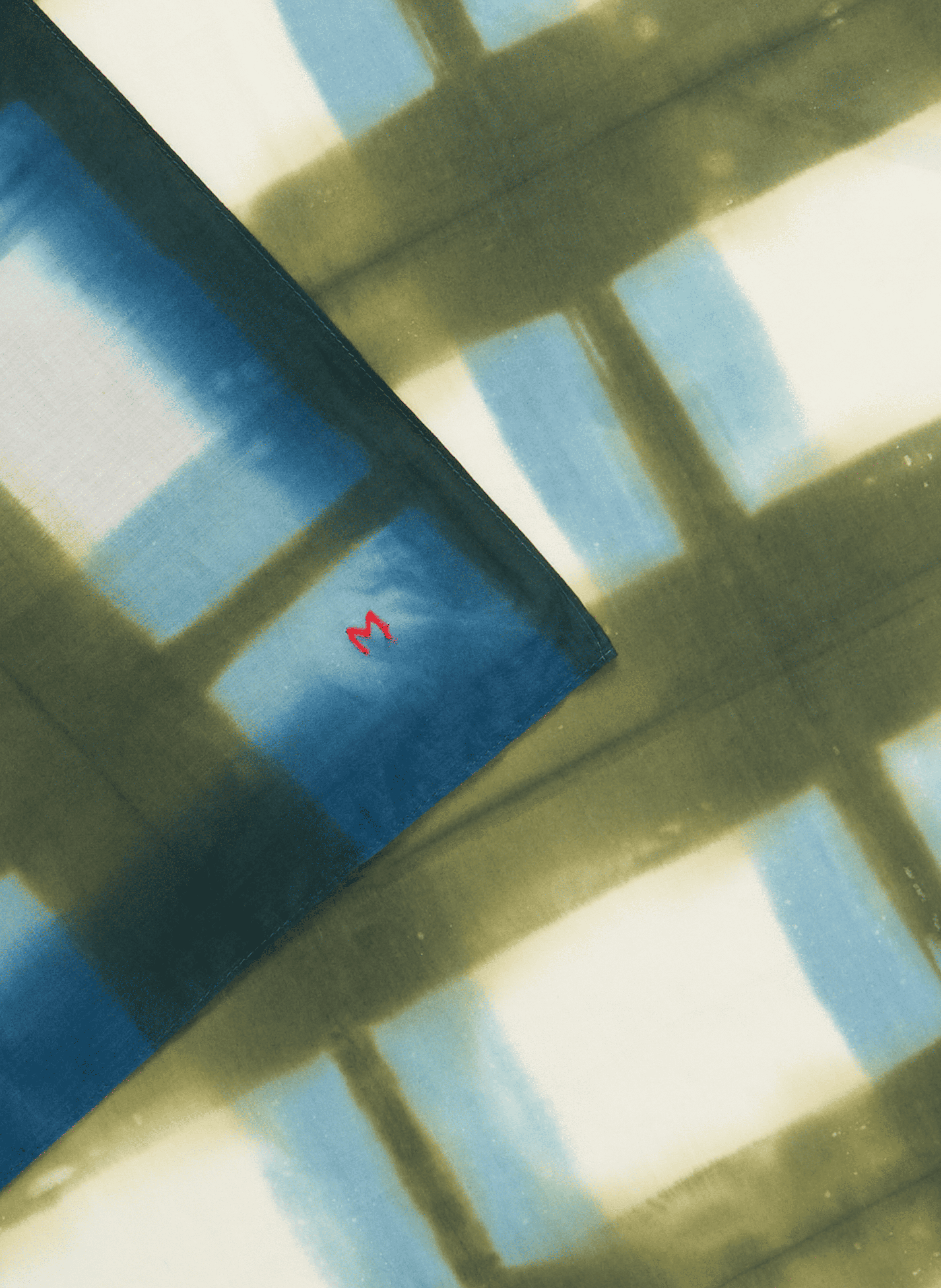 Foulard Yoko à carreaux en coton MOISMONT Bleu