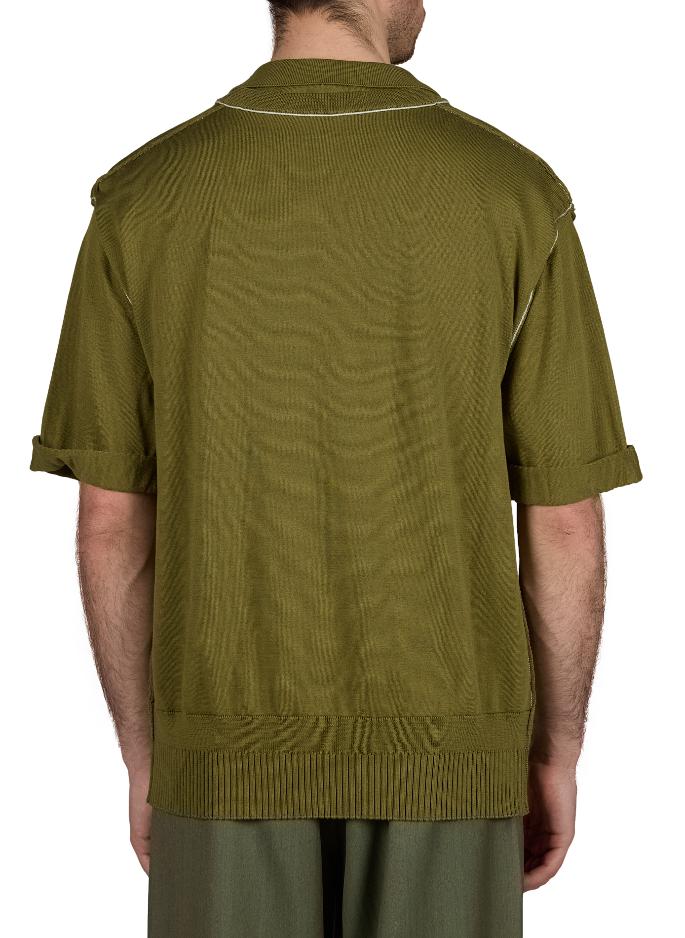 Cotton and silk polo SONIA CARRASCO Khaki