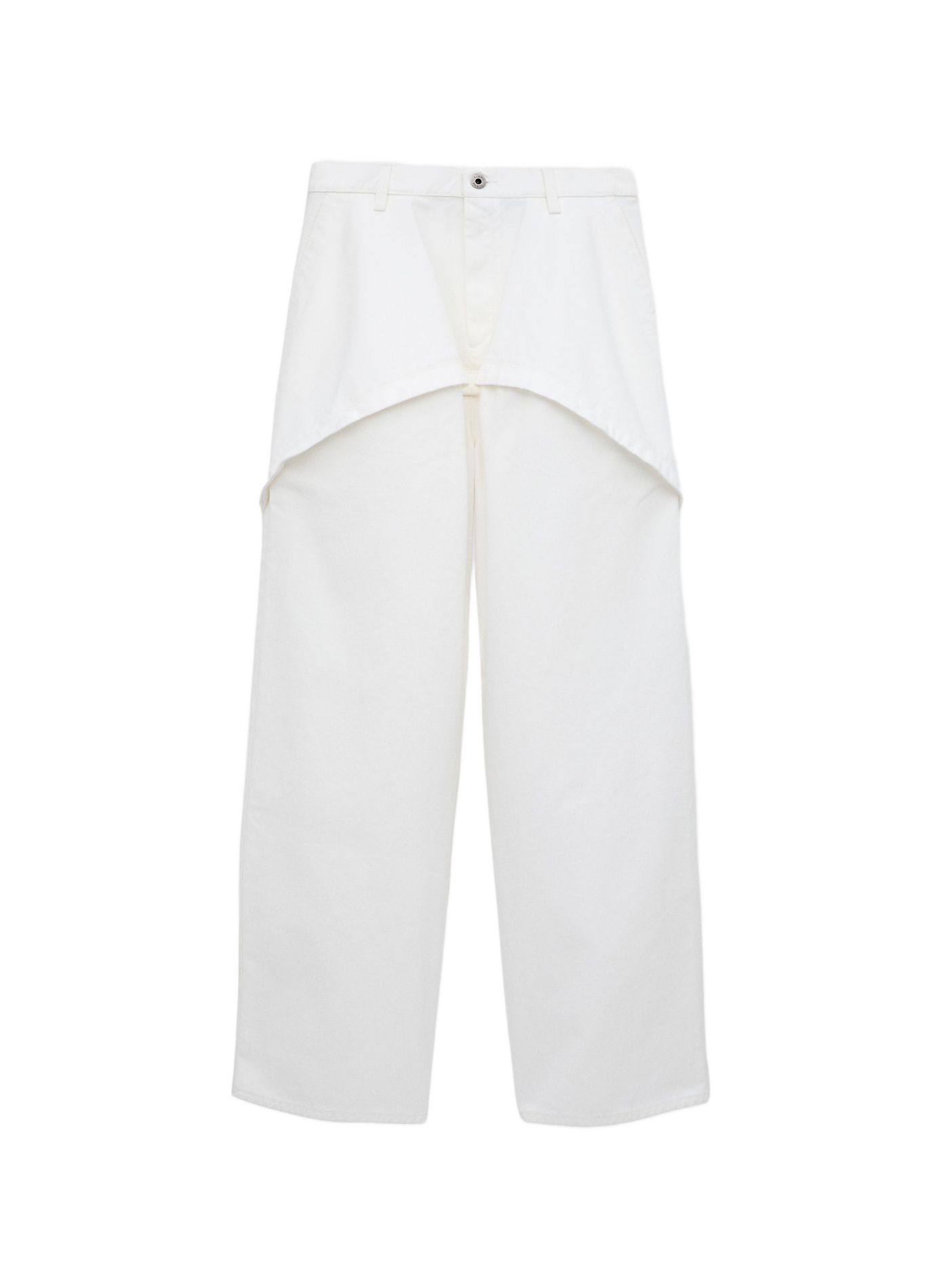 Asymmetric cotton denim pants LOEWE White