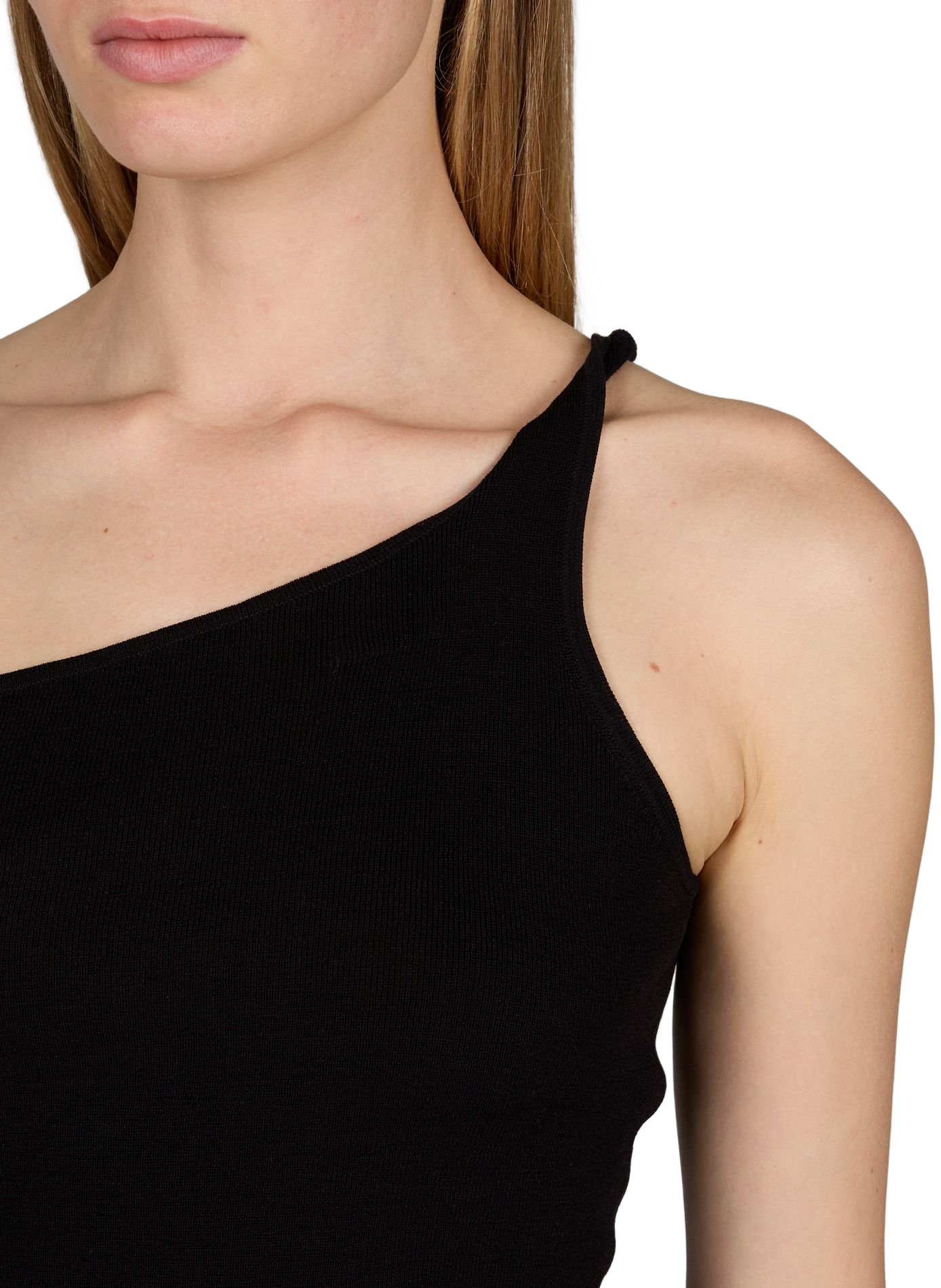Asymmetrical Wool and Silk Top ALMADA Black