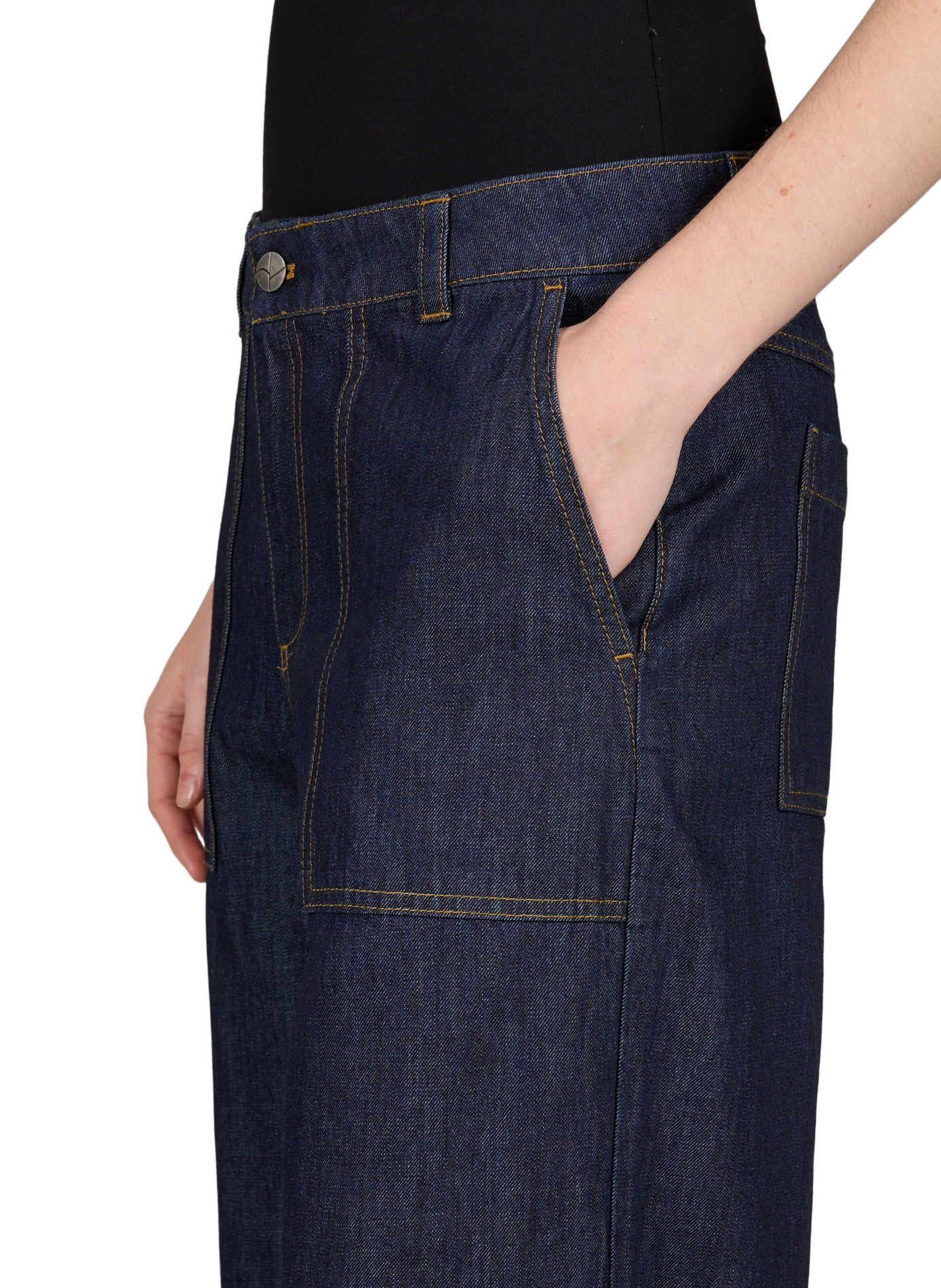 Straight medium-rise cotton jeans ROUGE EDIT Blue