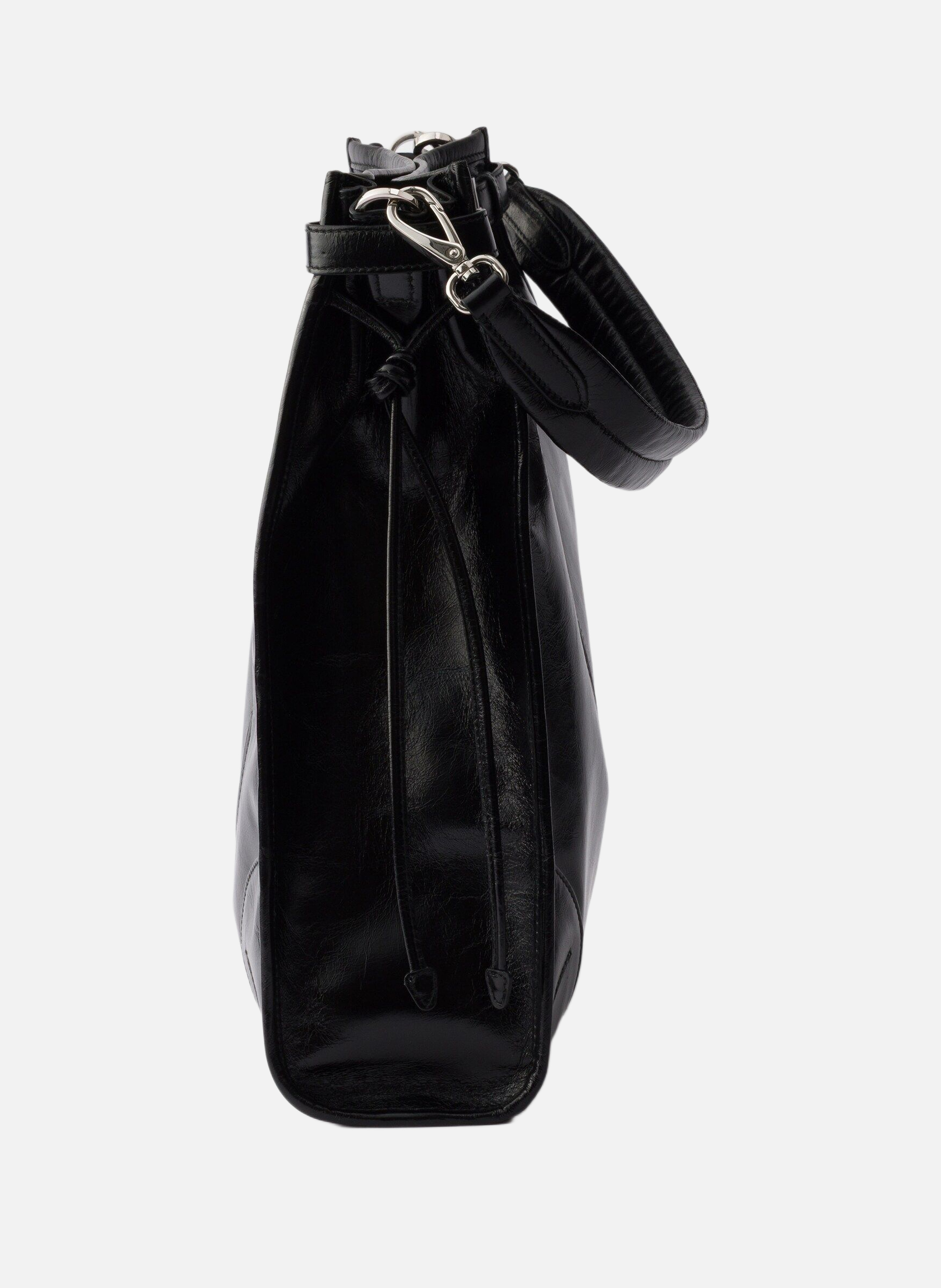 Sac porté épaule prada bonnie en cuir Noir