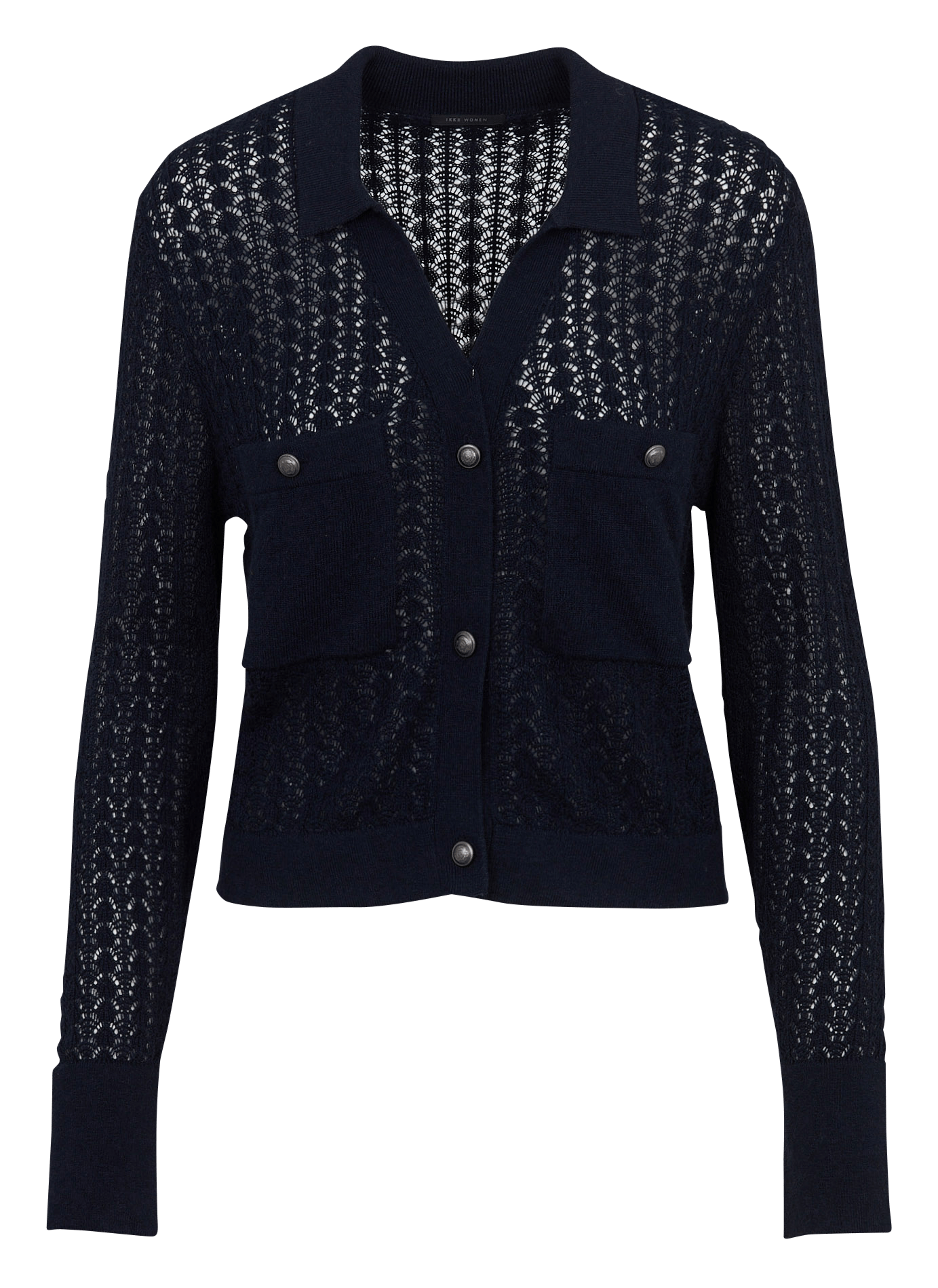 Cardigan droit col classique IKKS Bleu