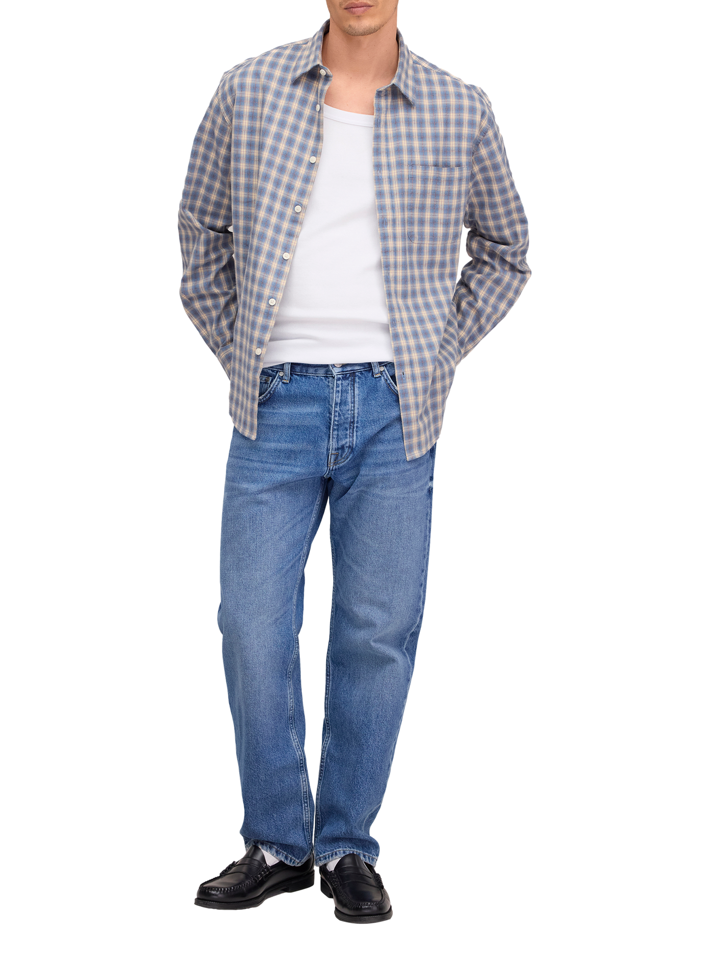 Cotton check shirt  NN.07 Blue