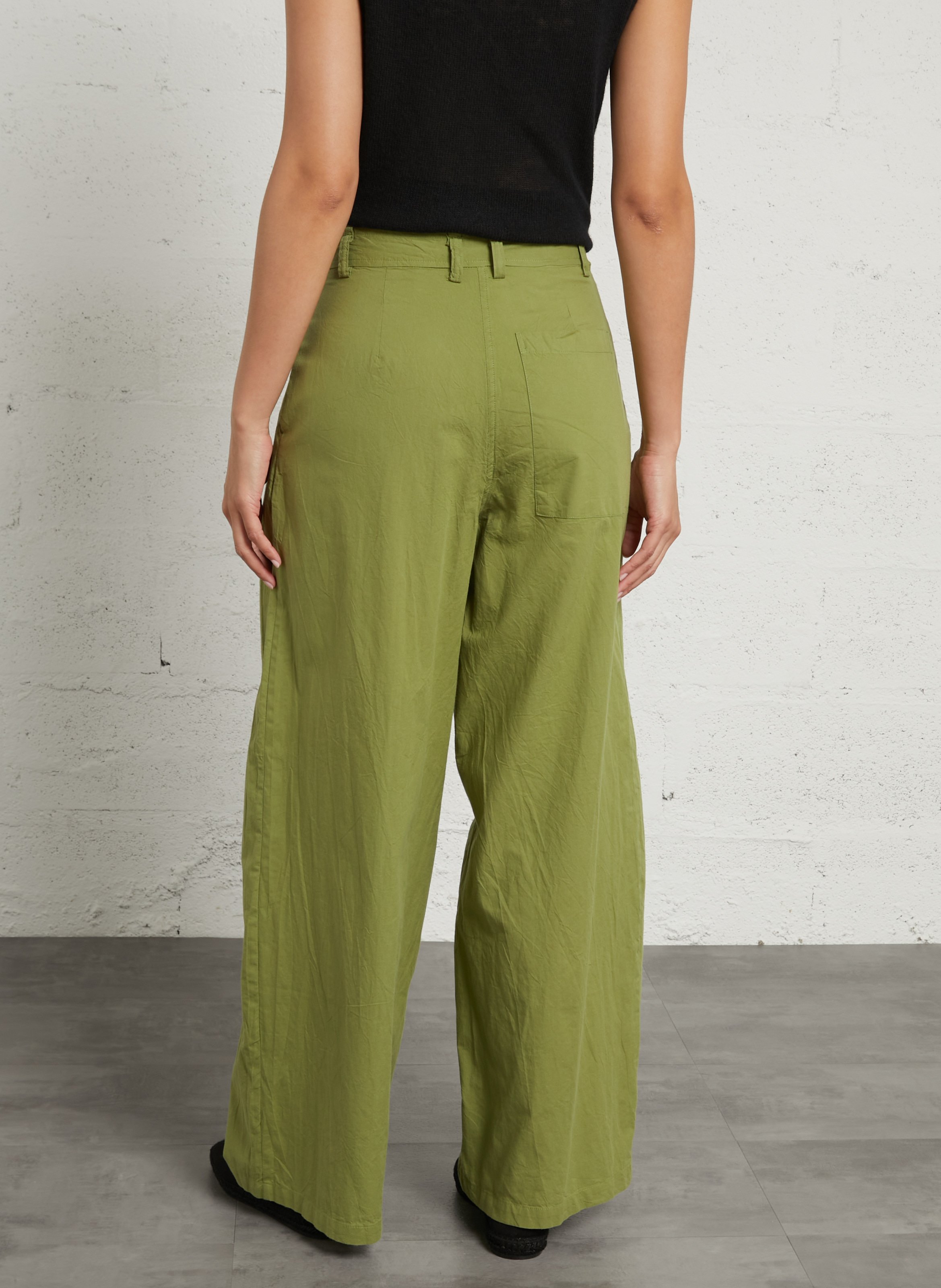 Pantalon large en coton hopratown AMERICAN VINTAGE Marron