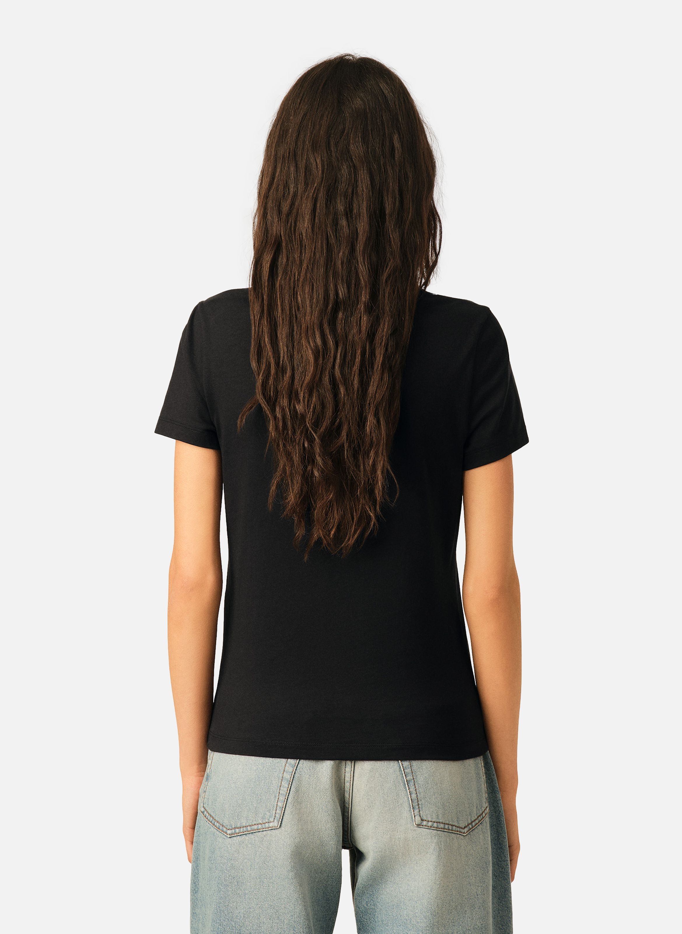 T-shirt ami de coeur court en coton | Noir AMI PARIS Femme