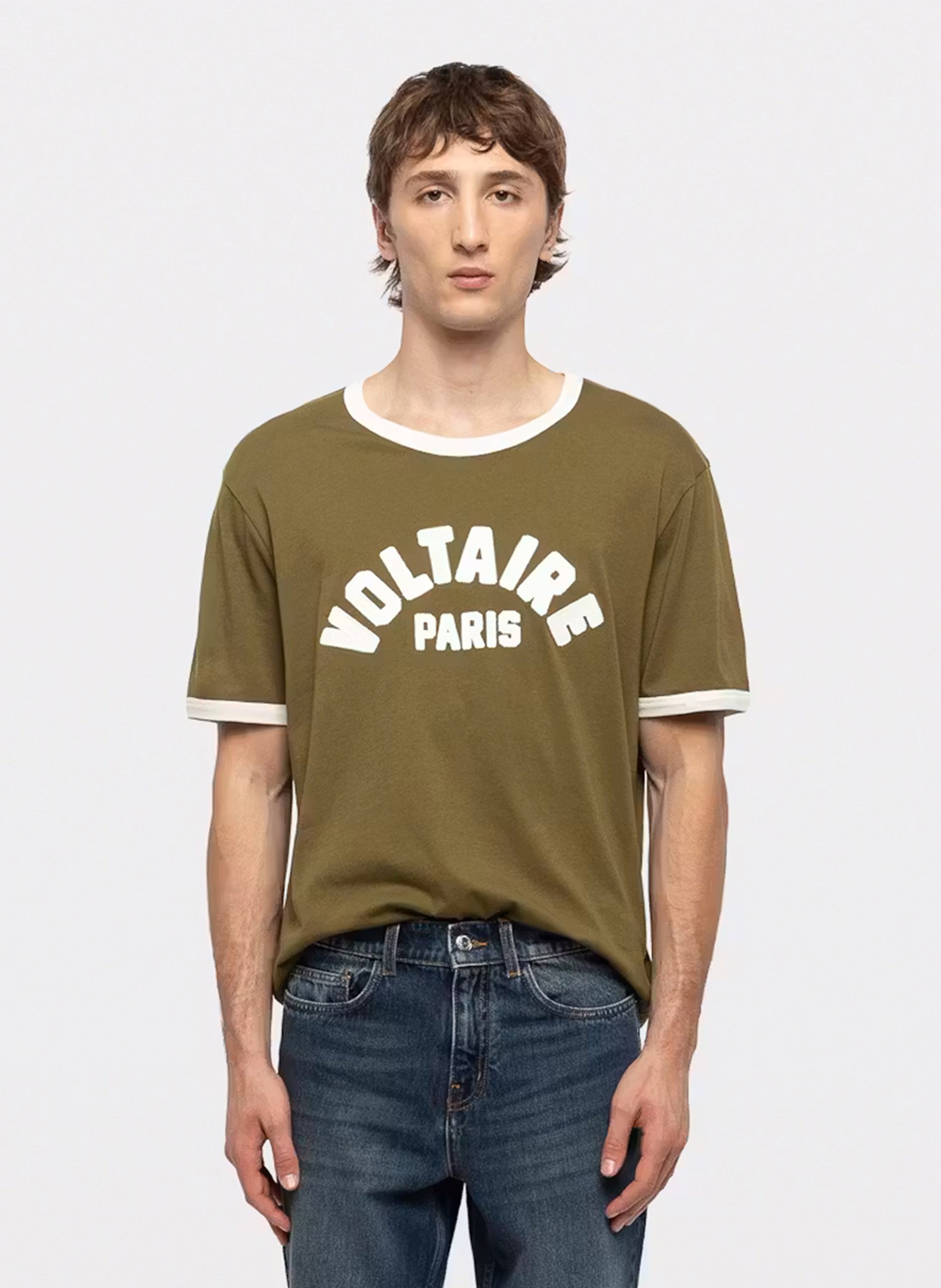 Tee-shirt droit à détail brodé woody ZADIG&VOLTAIRE Vert